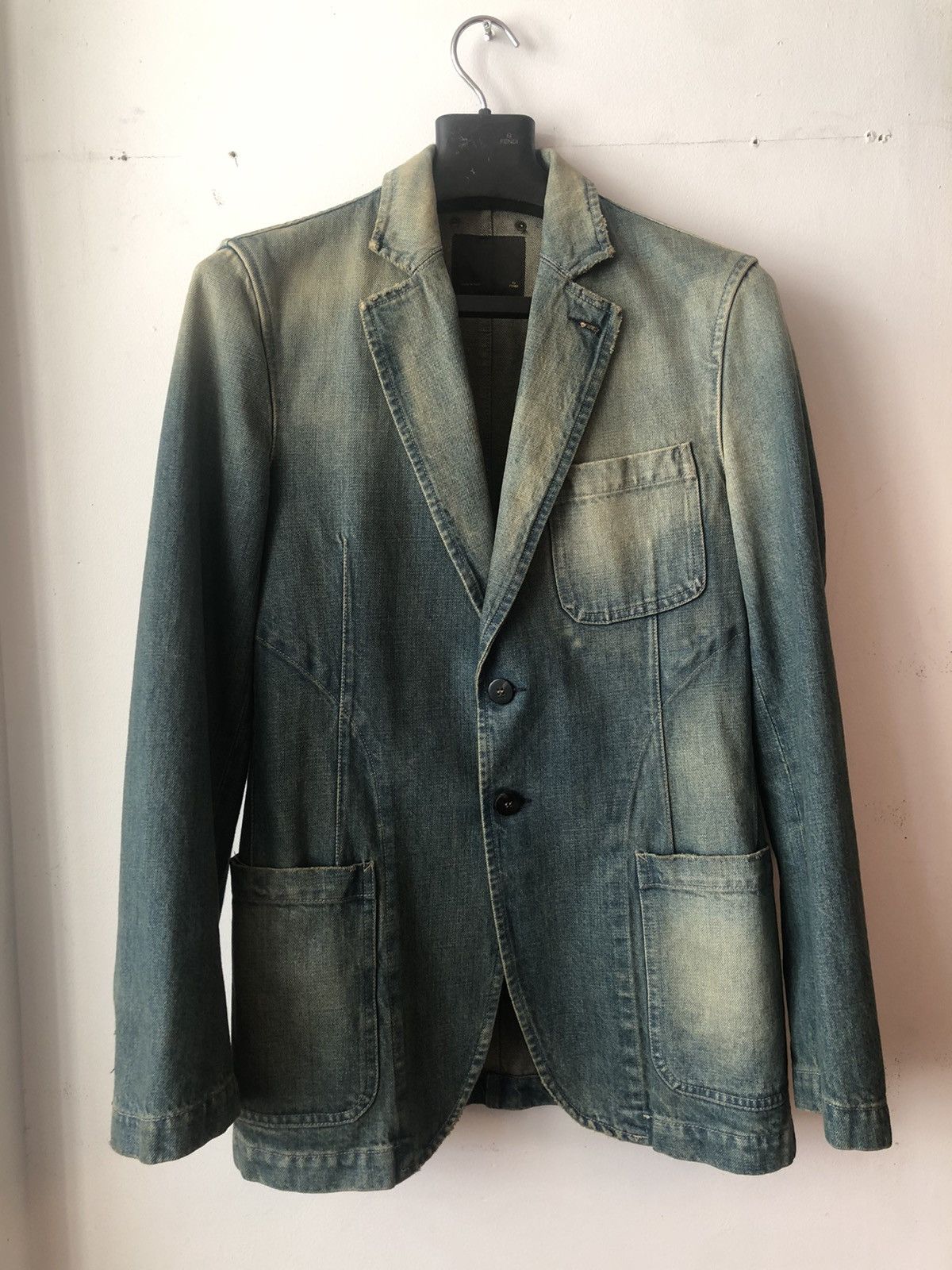 image of Fendi Denim Blazer in Blue, Men's (Size Small)