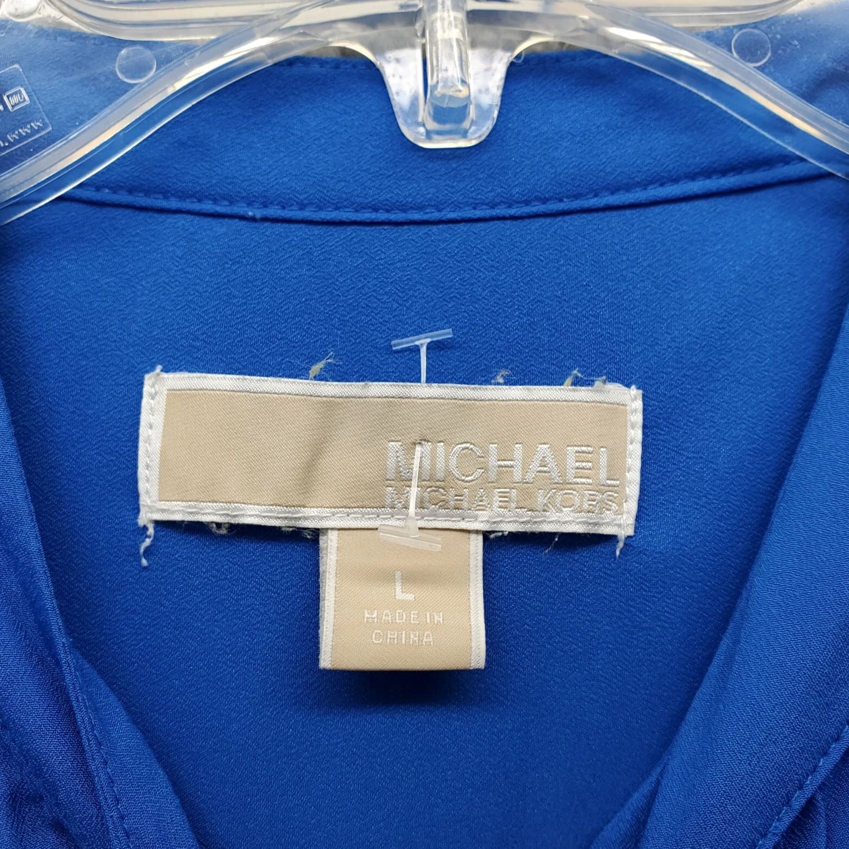 Michael Kors Michael Kors Blouse Womens Large Blue Pleated Roll Tab Long Sleeve 1/2 Zip Shirt Womens Size L Blue Pleated Roll Tab 1/2 Zip Size L / US 10 / IT 46 - 6 Thumbnail
