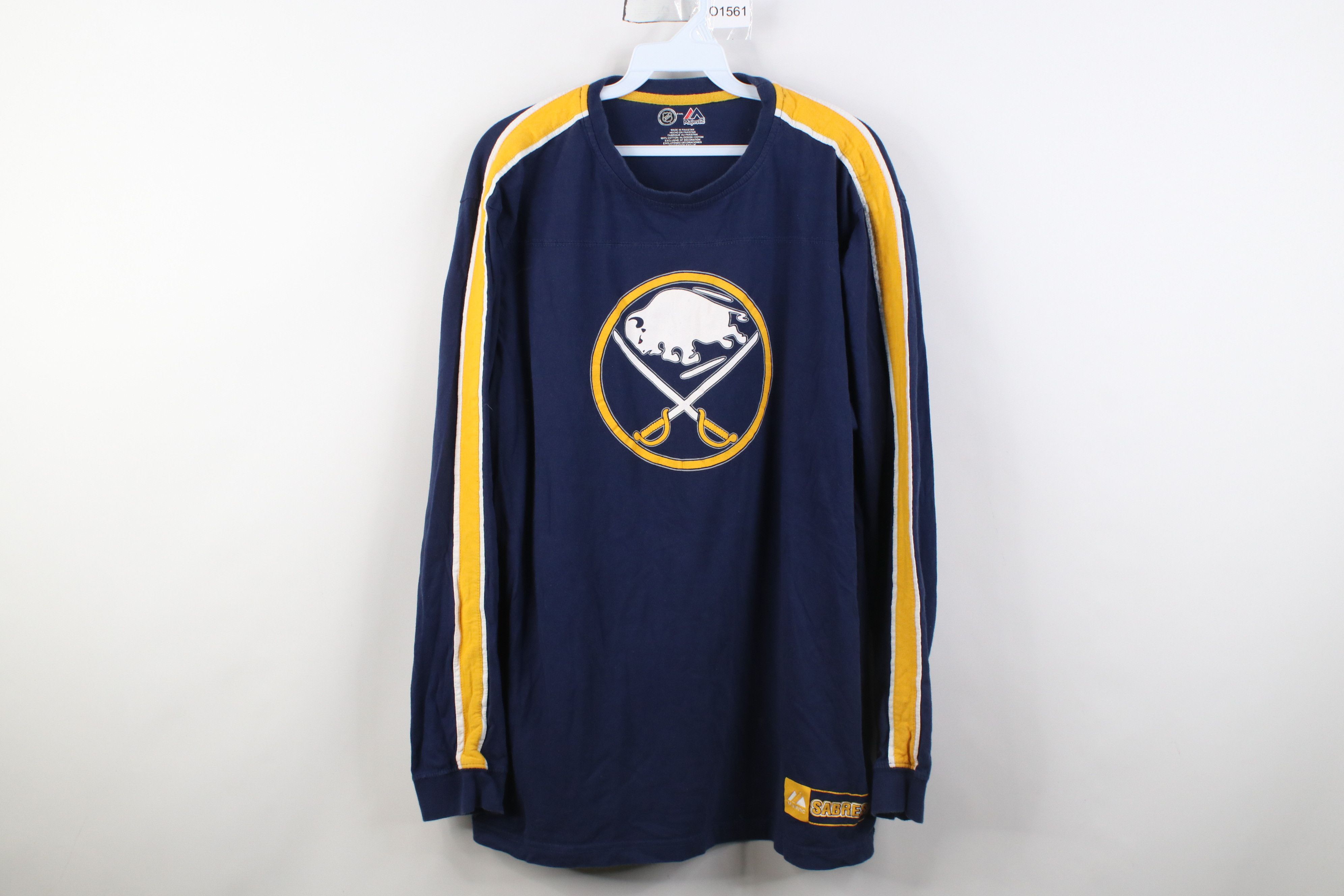 Majestic Vintage Y2K Majestic Sabres Hockey Long Sleeve T-Shirt Blue Size US XL / EU 56 / 4 - 1 Thumbnail