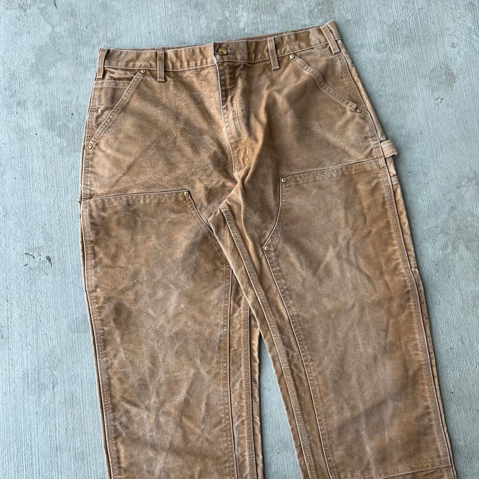 Carhartt × Vintage Vintage Y2K Carhartt brown double knee work carpenter pants Size US 34 / EU 50 - 2 Thumbnail