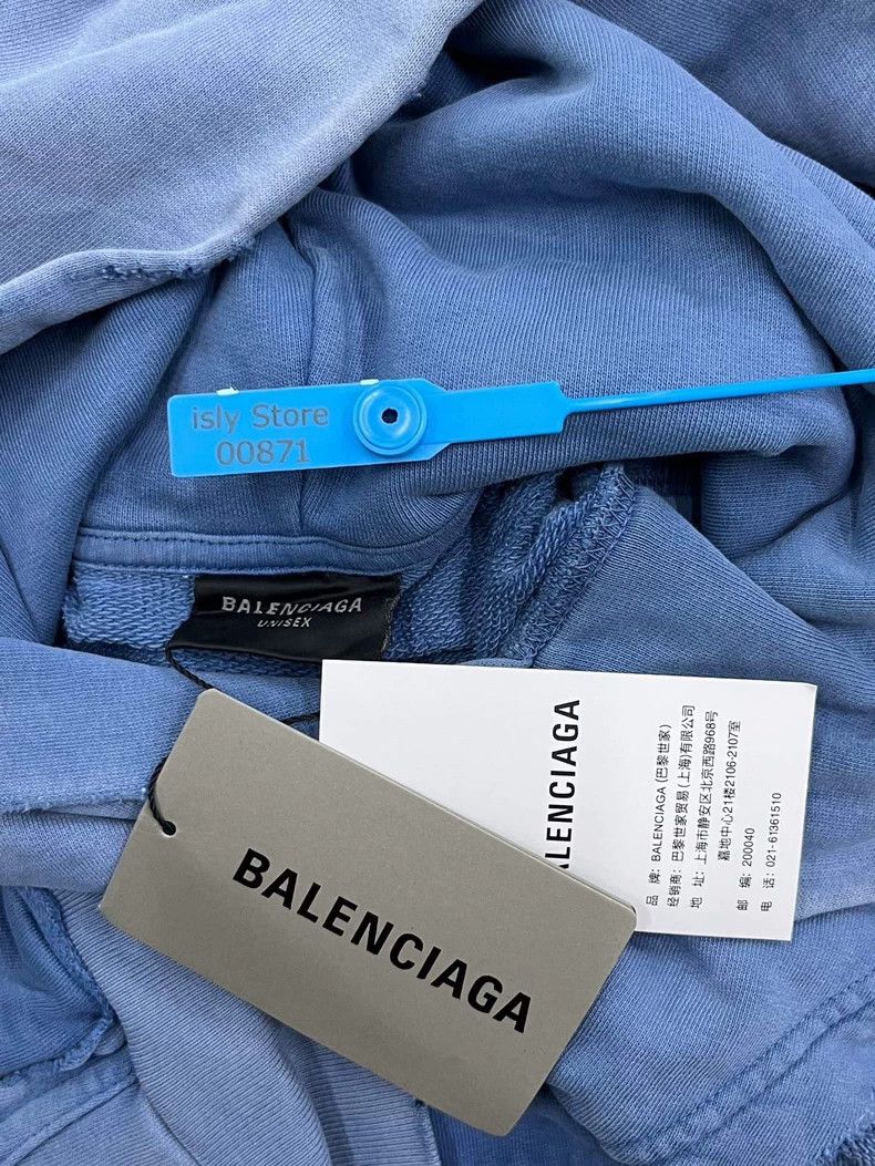 Balenciaga Balenciaga Ripped lettered print hooded sweatshirt Size US XS / EU 42 / 0 - 5 Thumbnail