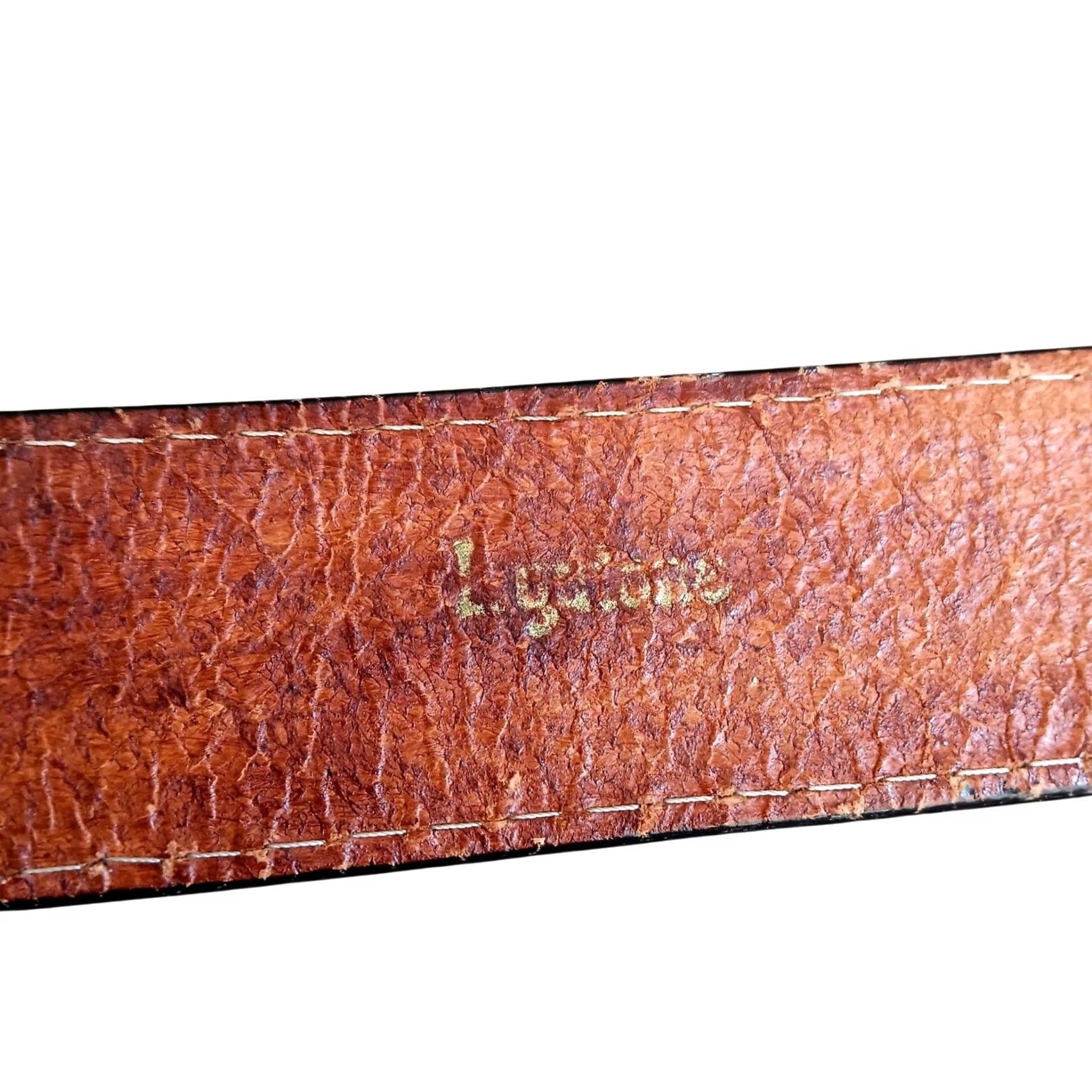 Vintage Lyntone Belt Adult 42 Black Tooled Leather Usa Cowhide Duty Basket, Men's — image 5 of 6
