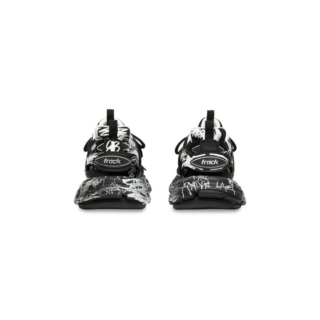 Balenciaga o1tr1nto0825 Track Graffiti Sneakers in Black/White Size US 12 / EU 45 - 5 Thumbnail