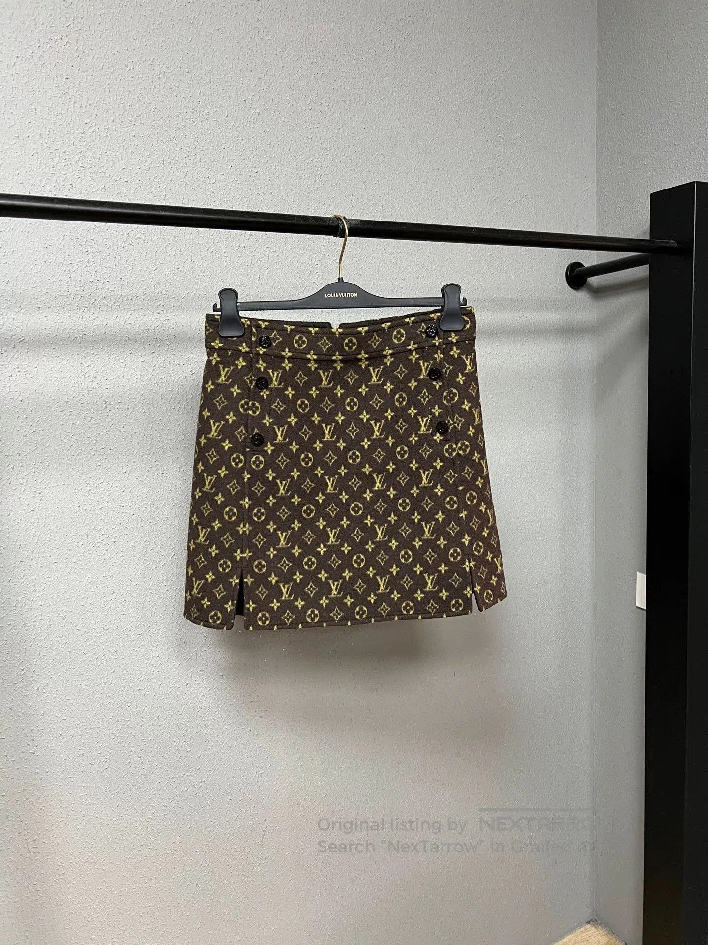 Louis Vuitton louis vuitton brown monogram cashmere skirt. Size 37" - 1 Thumbnail
