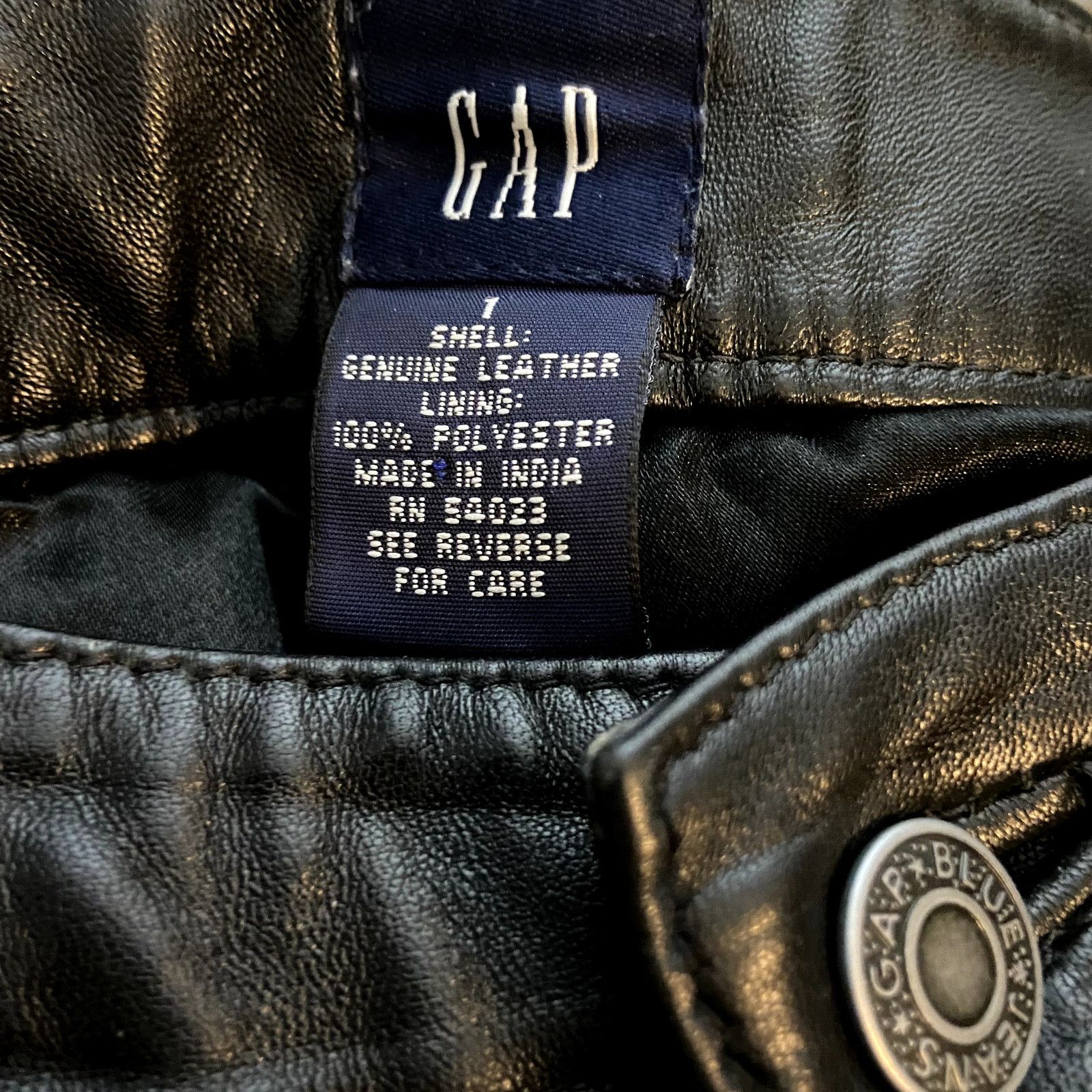 Gap Vintage Gap Leather Pants Y2K Bootcut Mid Rise Black Large Size 34" / US 12 / IT 48 - 3 Thumbnail