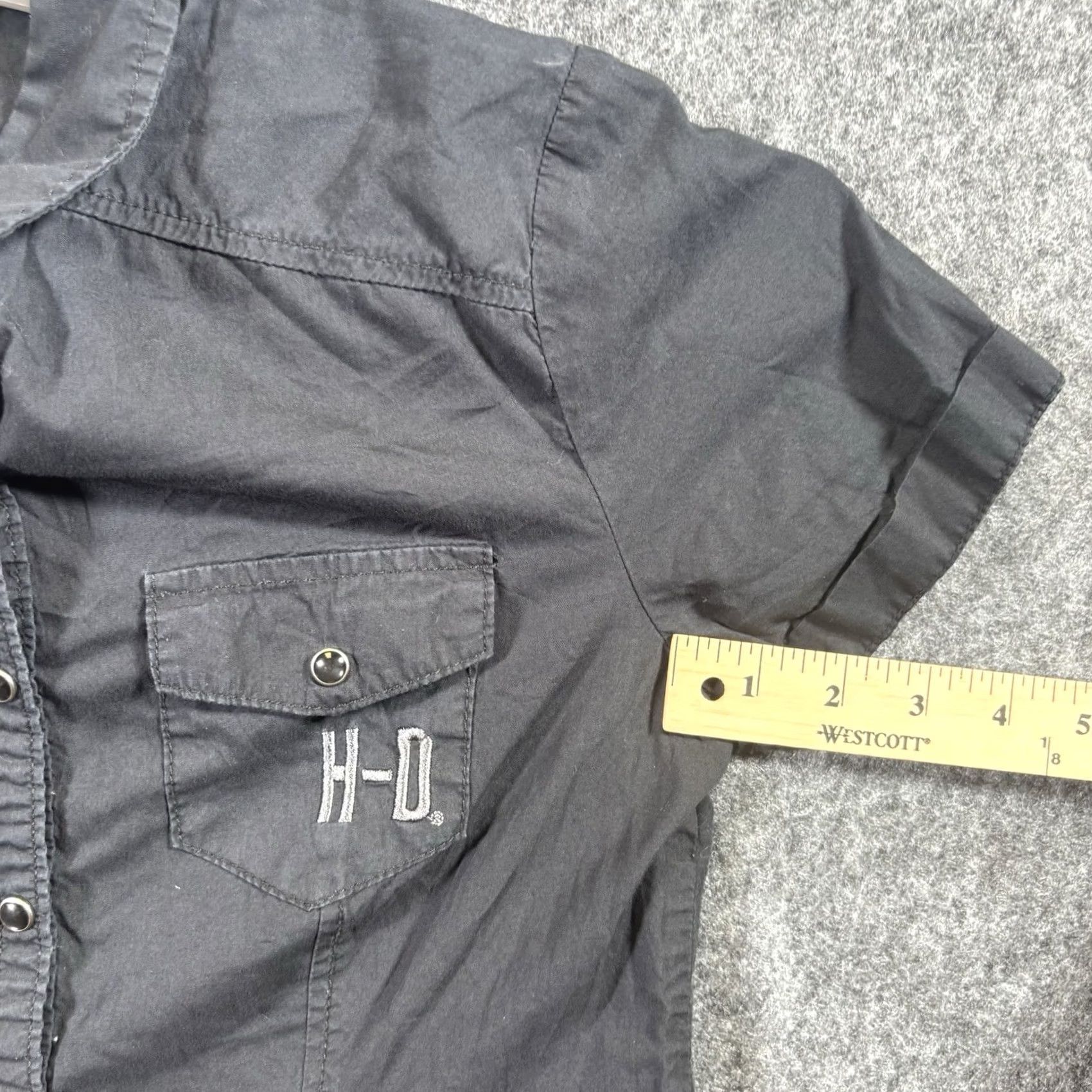 Harley Davidson Harley-Davidson Women's Black Biker Button-Up Shirt Size S Long Sleeve Size S / US 4 / IT 40 - 4 Thumbnail