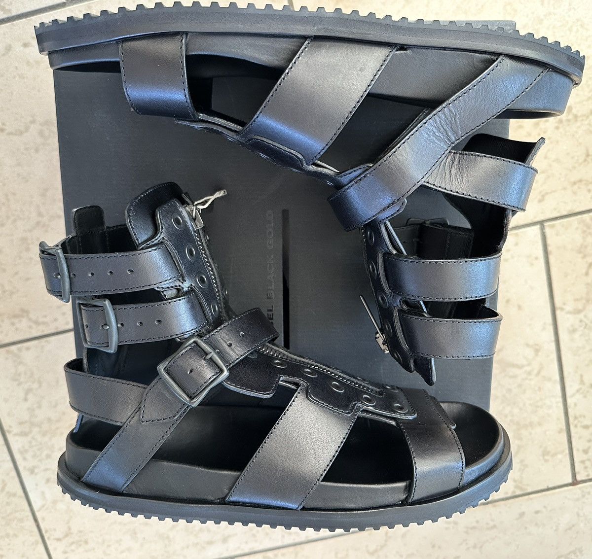 Diesel Black Gold Diesel Black Gold leather gladiator sandals Size US 12 / EU 45 - 3 Thumbnail