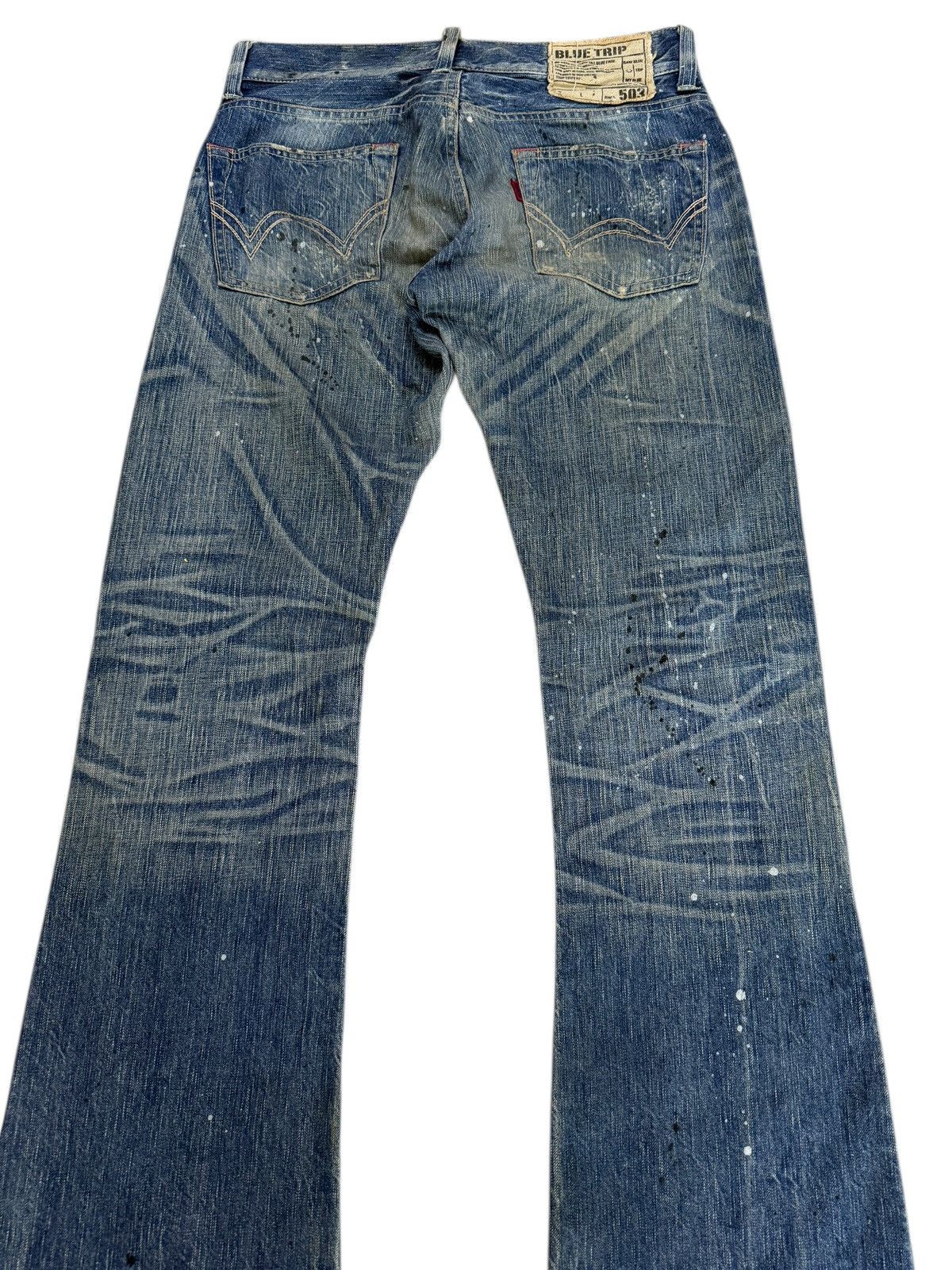 If Six Was Nine Flared Jeans Edwin 503 Blue Trip Clawmark Distressed Sick Size US 31 - 17 Thumbnail