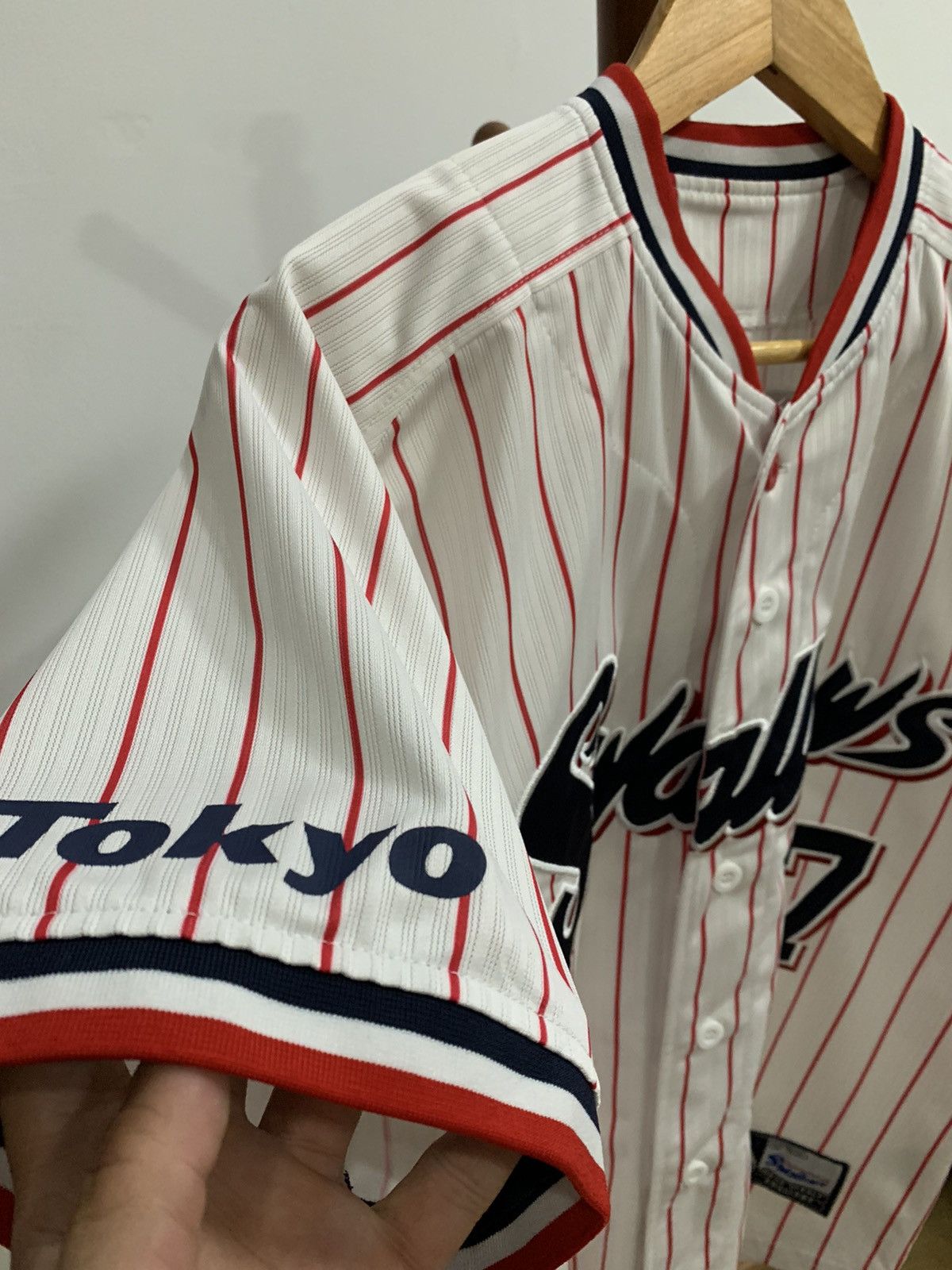 MLB × Majestic Swallows Nagaoka Baseball Jersey Size US S / EU 44-46 / 1 - 3 Thumbnail