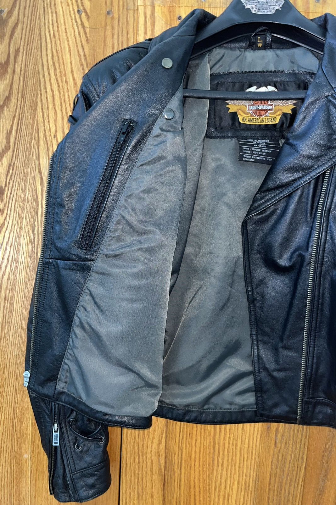 Harley Davidson Mint NOS 2002 Harley-Davidson Hacienda Leather Jacket Sz LW Size L / US 10 / IT 46 - 8 Thumbnail