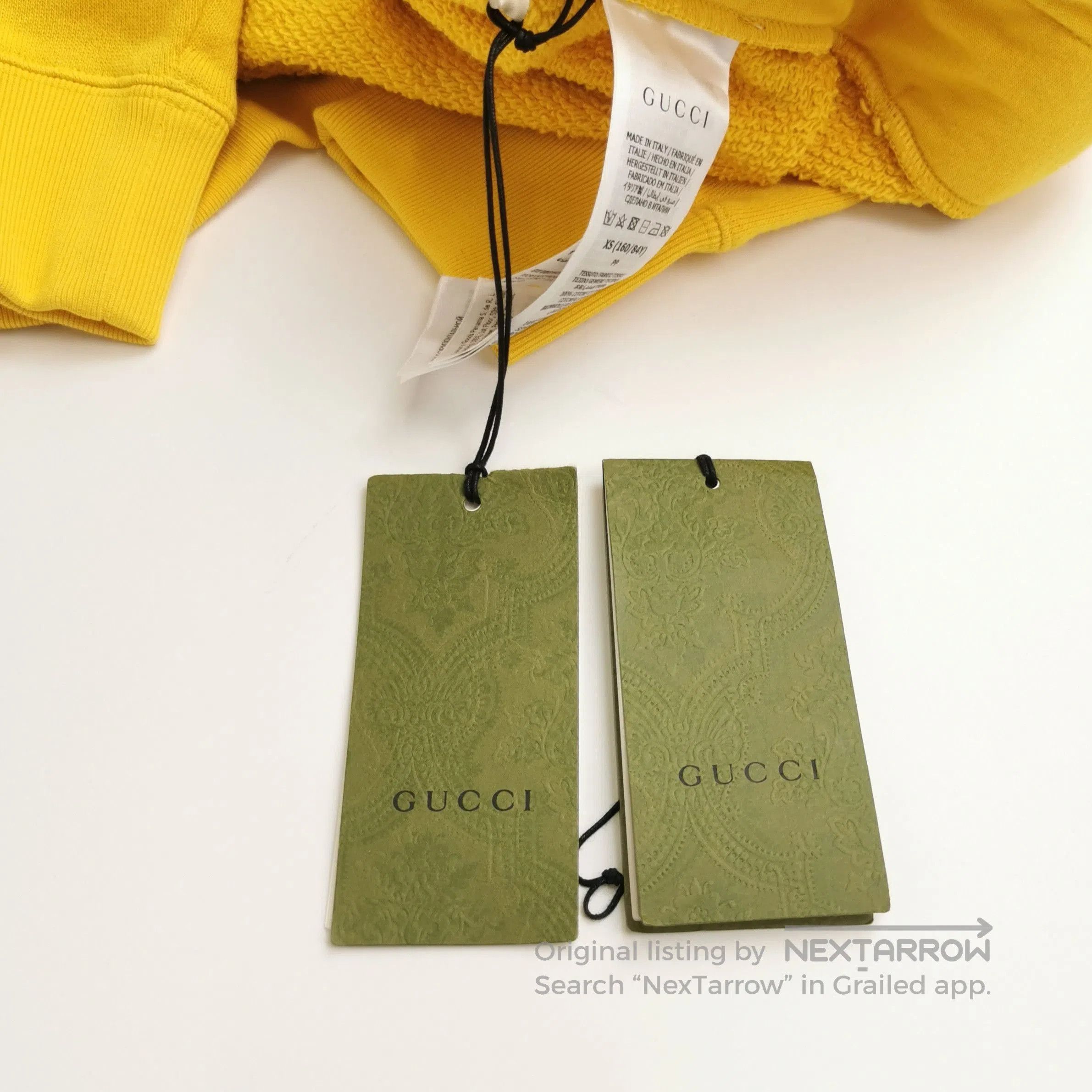 Gucci Gucci Yellow Logo Print Hoodie XS. Size US XS / EU 42 / 0 - 1 Thumbnail