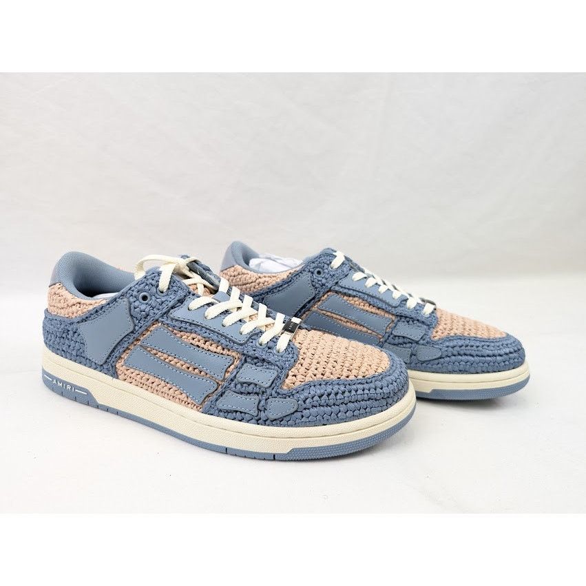 Amiri o1rshd1 Raffia Skelton Low-Top Sneakers in Blue Size US 8 / EU 41 - 12 Thumbnail