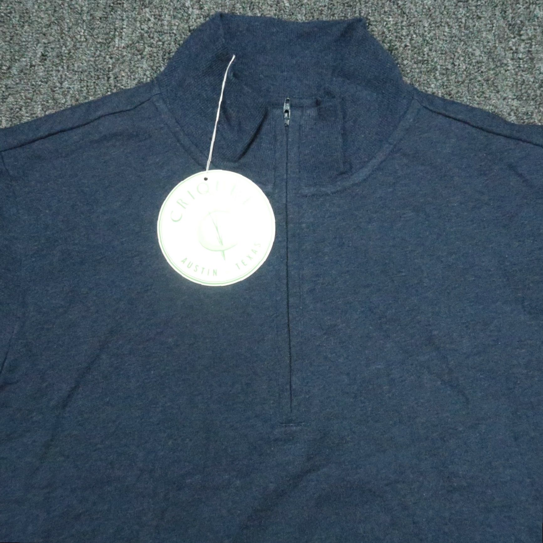 Vintage Criquet Mens Pullover Sweater Long Sleeve Mock Neck 1/4 Zip Blue NWT Size US L / EU 52-54 / 3 - 2 Thumbnail