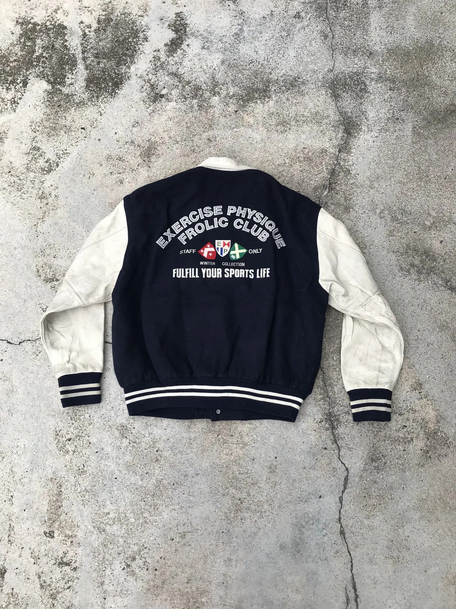 Japanese Brand Tokyo Stadium Jacket Cowhide Leather Sleeve Size US M / EU 48-50 / 2 - 2 Thumbnail