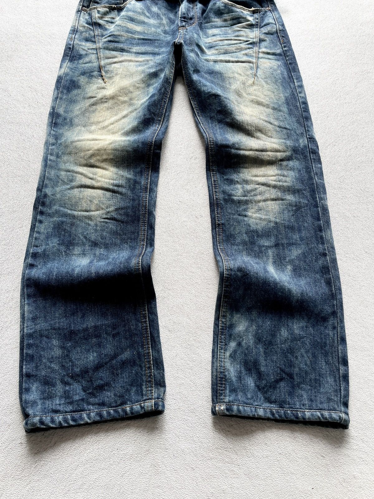 Kapital 2000s Cotton & Indigo Mudwash Faded Straight Jeans Size US 36 / EU 52 - 3 Thumbnail