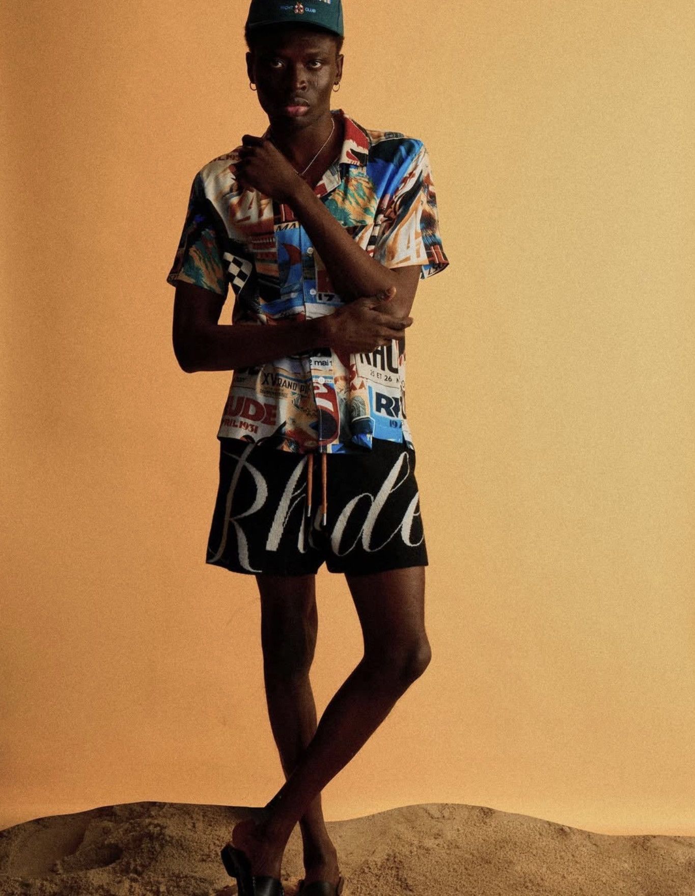 Rhude Rhude Cashmere Script Shorts & Poster Button Up Size US S / EU 44-46 / 1 - 1 Thumbnail
