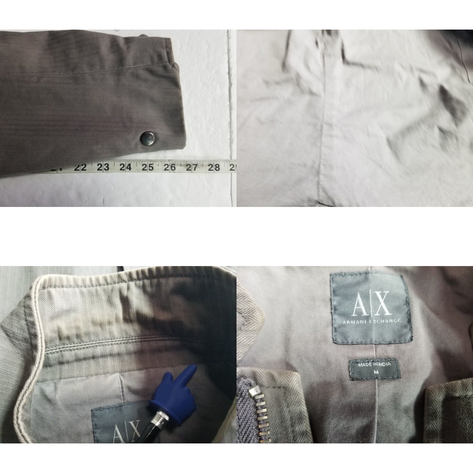 Armani Exchange AX Armani Exchange Denim Jacket Gray Zip Up Utility Jacket Size M Men's Bomber Jacket Casual Pockets All Seasons Mid-Length Canvas Cotton Gray Size US M / EU 48-50 / 2 - 8 Thumbnail