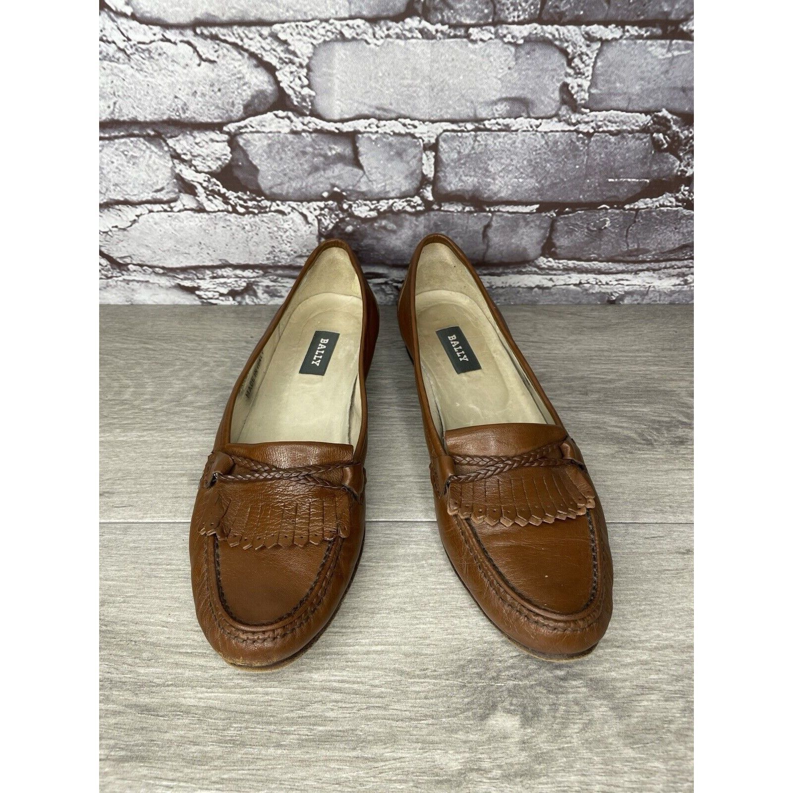 Bally Bally Margy Brown Leather Kiltie Braided Slip On Loafers Sho Size US 9 / IT 39 - 13 Thumbnail