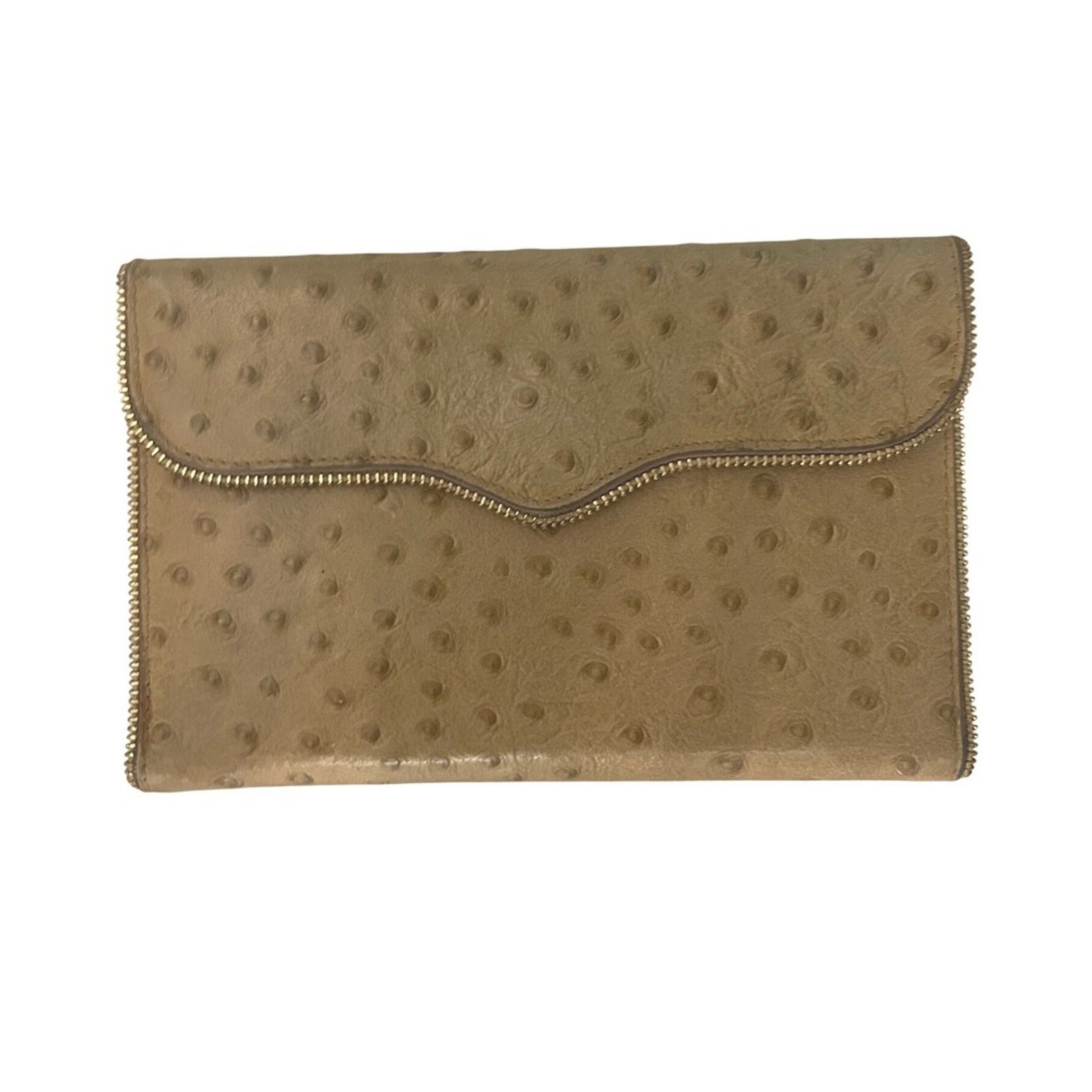 Rebecca Minkoff Rebecca Minkoff Ostrich Embossed Leather Zip Around Wallet Size ONE SIZE - 1 Thumbnail