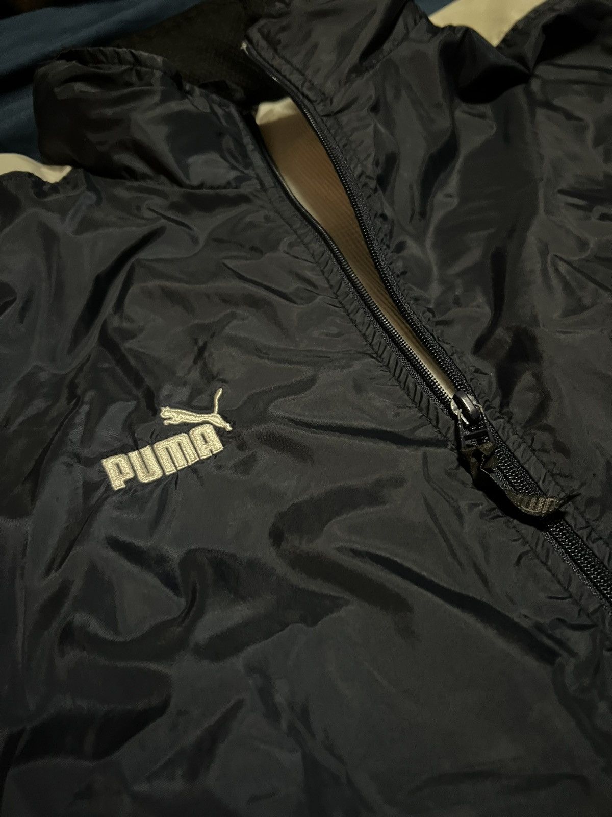 Puma VINTAGE PUMA Navy Jacket with White Accents Size US L / EU 52-54 / 3 - 5 Thumbnail