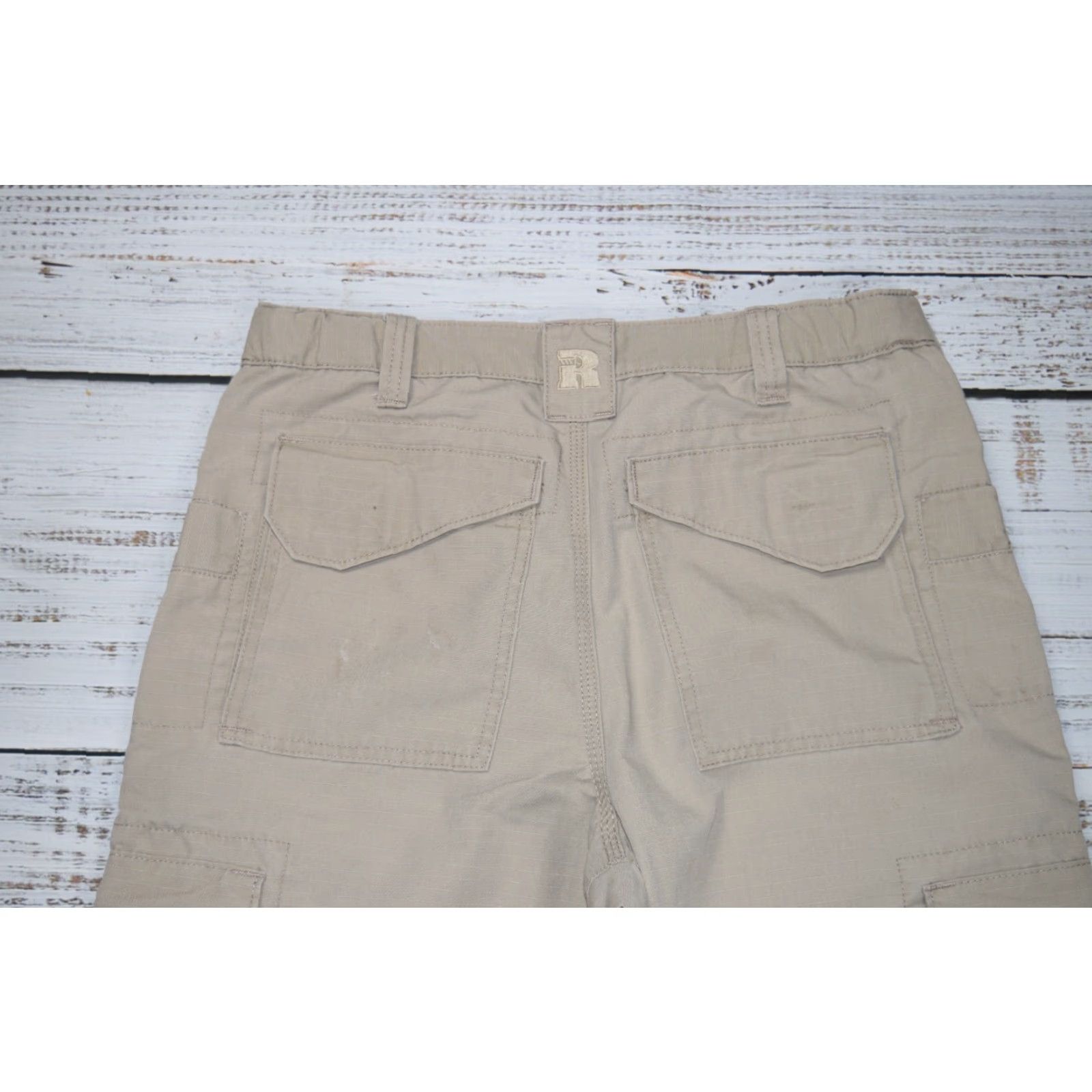 Wrangler WRANGLER RIGGS Workwear Pants Ripstop Elastic Waist Cargo 32x30.5 Khaki Gray 90s Mens Size US 32 / EU 48 - 7 Thumbnail