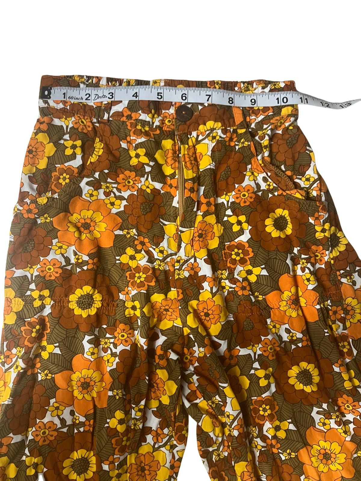 Other Vintage 70s Floral Wide Leg Pants Her Pony Rayon 6 Size 28" / US 6 / IT 42 - 7 Thumbnail