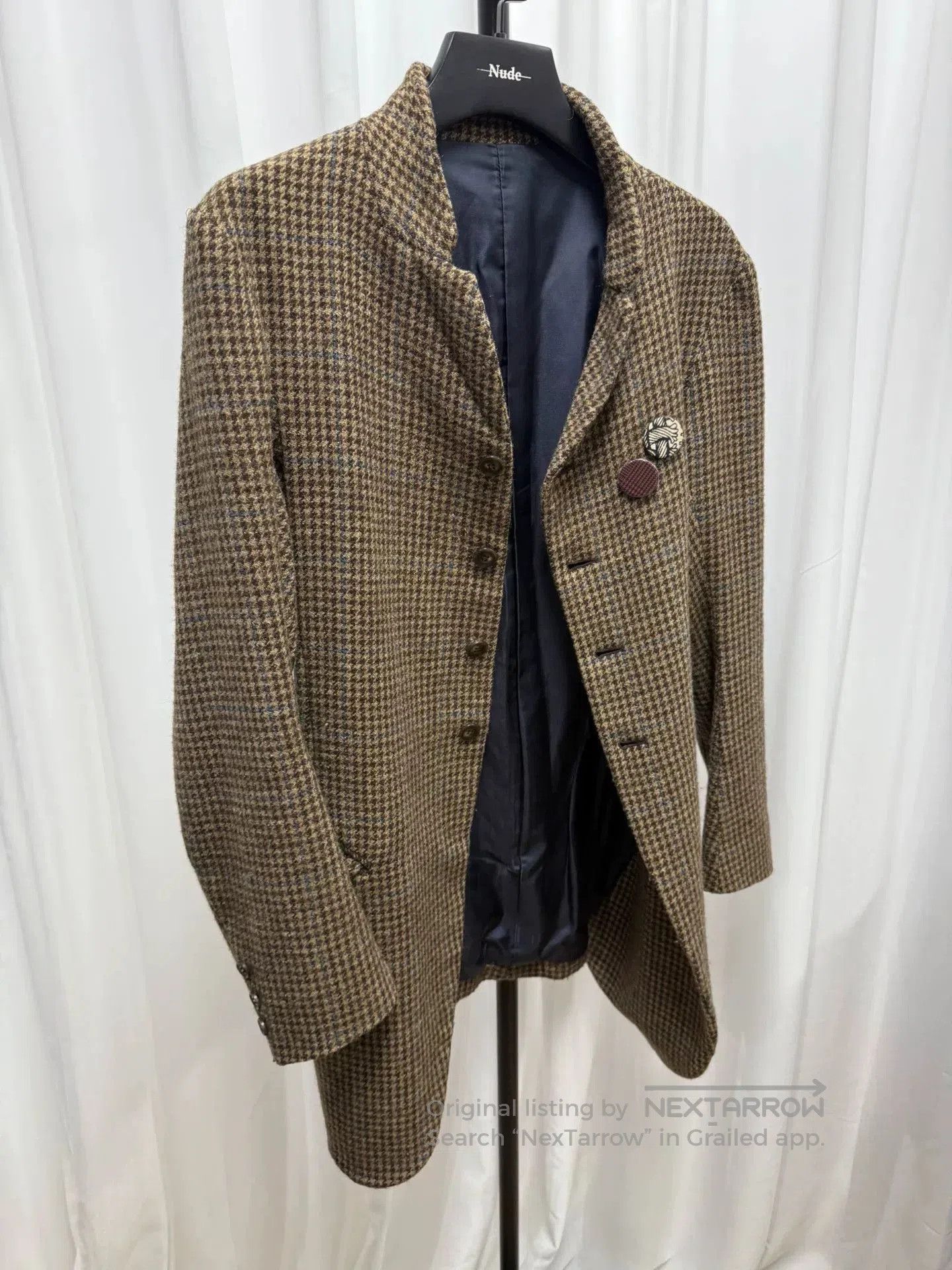 Comme des Garcons Homme Plus houndstooth wool fitted jacket with brooches. Size US S / EU 44-46 / 1 - 9 Thumbnail