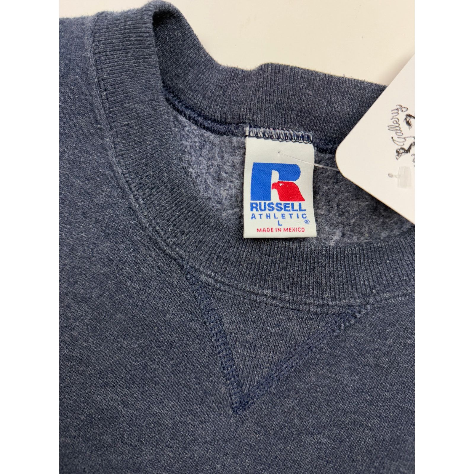 Vintage Vintage Russell Athletic Sweatshirt Size L Charcoal Blue Size US L / EU 52-54 / 3 - 3 Thumbnail