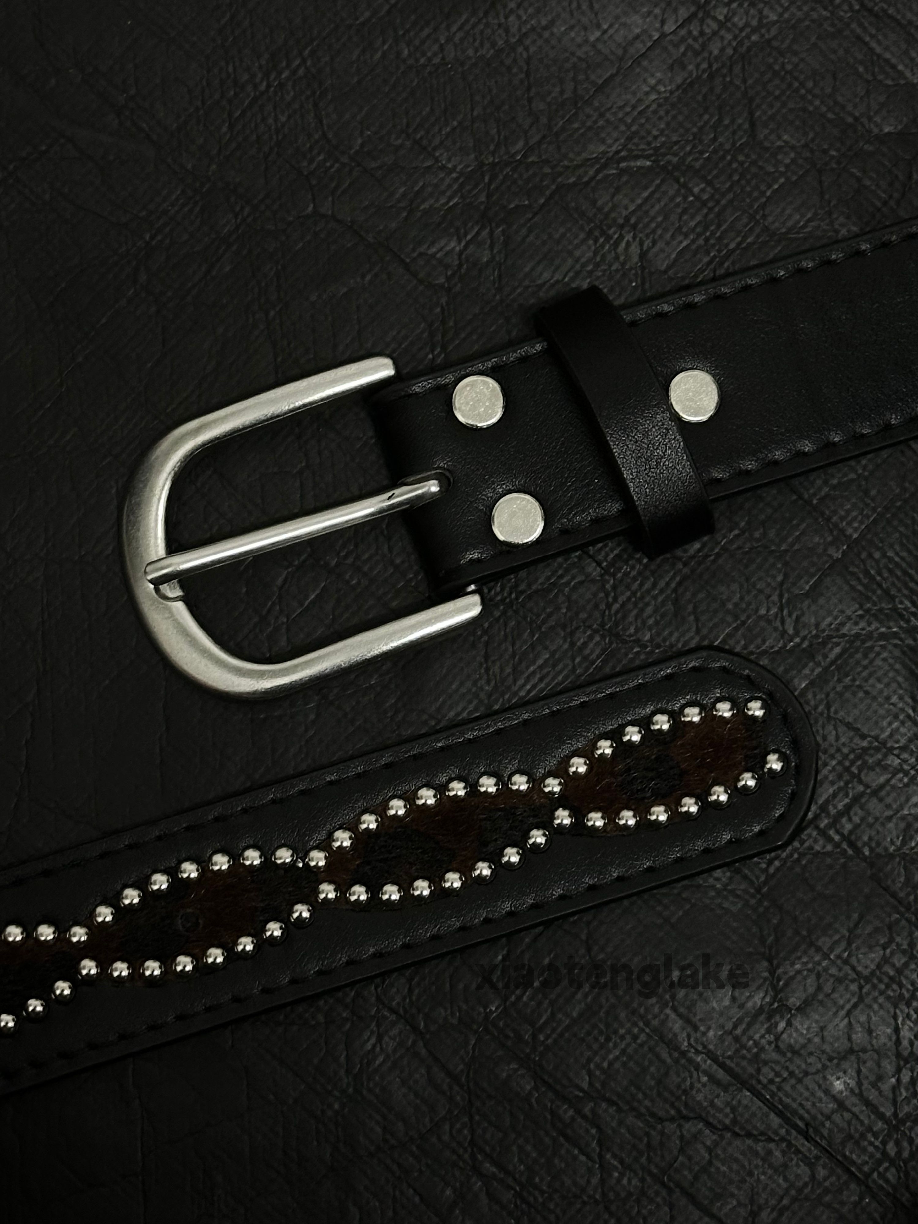 Vintage Utility punk yuppie studded rivet patchwork belt Size ONE SIZE - 4 Thumbnail