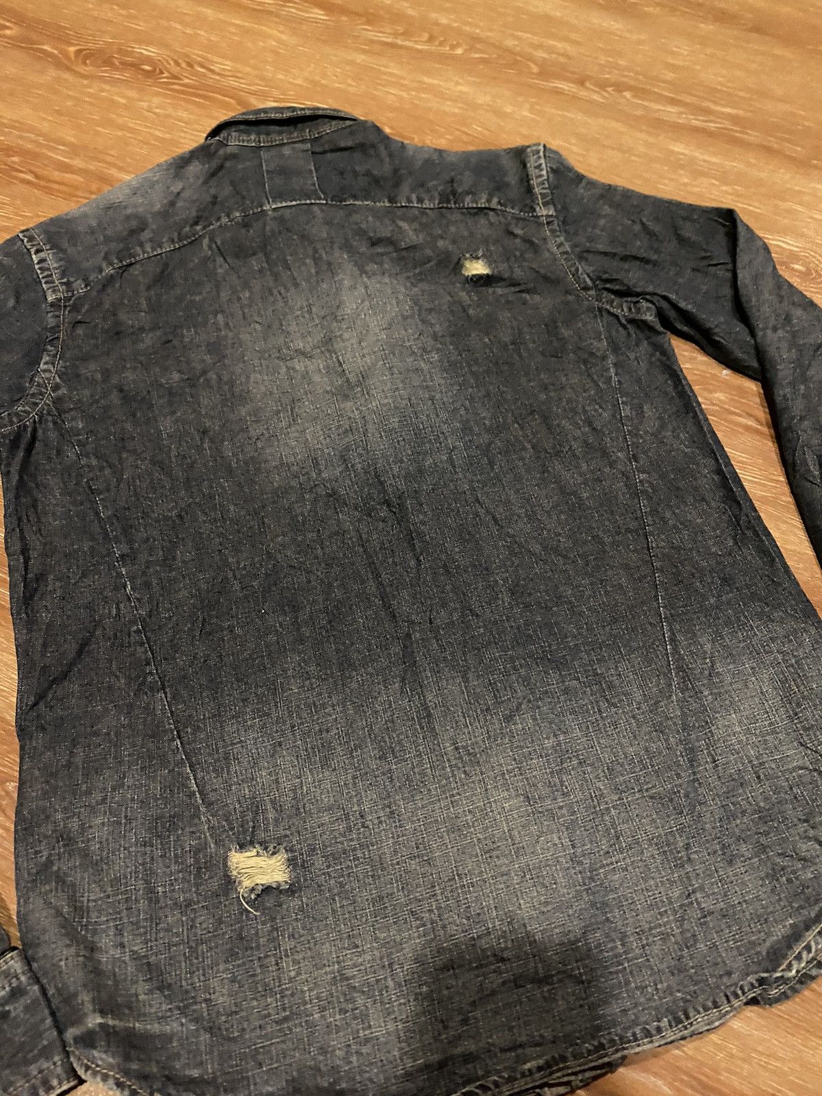 Hysteric Glamour × PPFM PPFM denim shirt distressed design Size US M / EU 48-50 / 2 - 5 Thumbnail