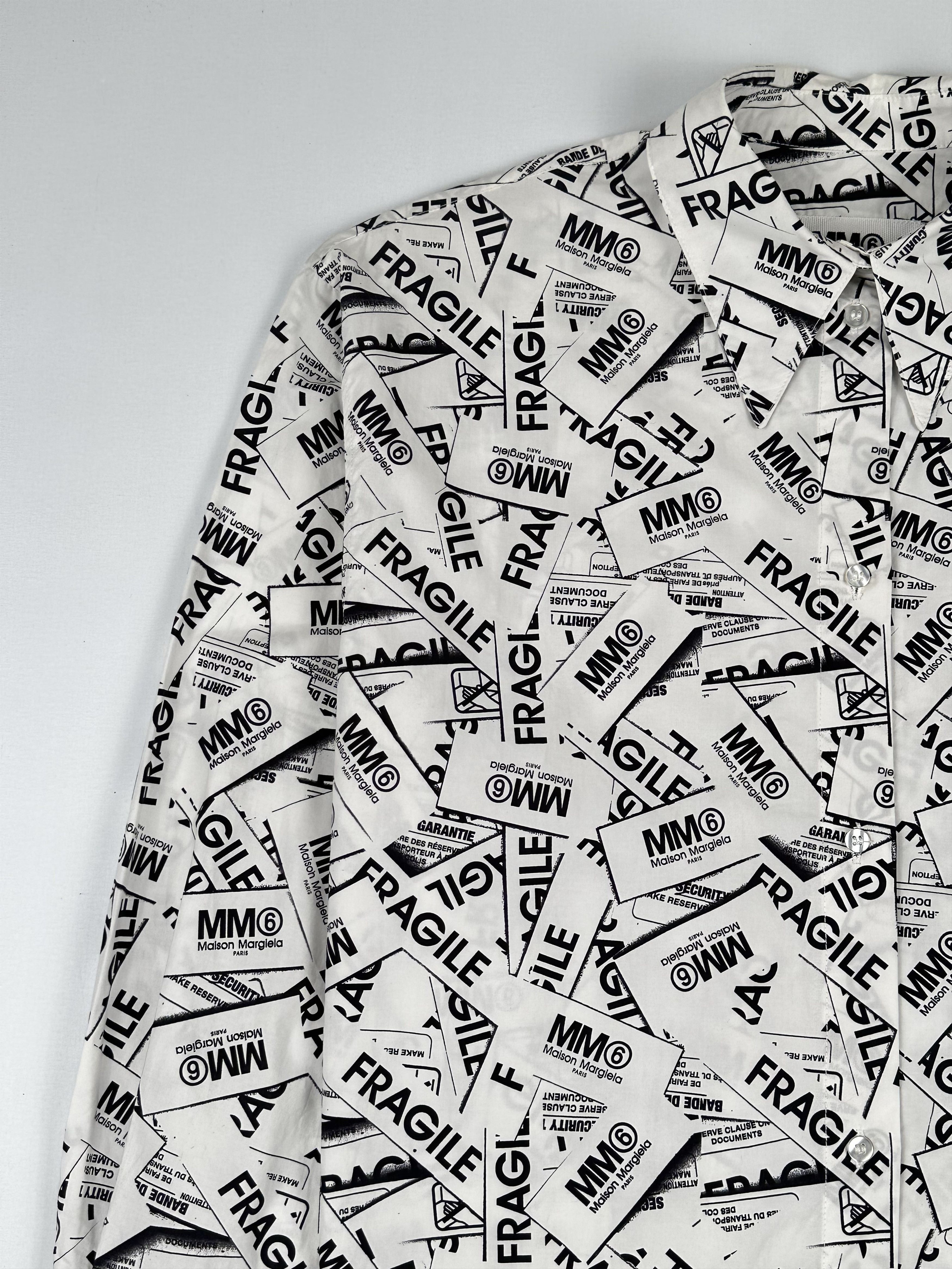 Maison Margiela MM6 Fragile Label Print Shirt Size US L / EU 52-54 / 3 - 6 Thumbnail