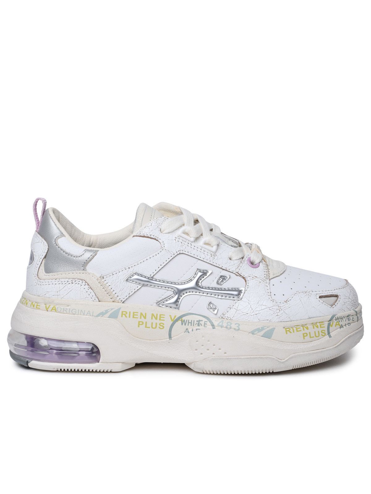 image of Premiata 'draked' White Leather Sneakers, Women's (Size 7)