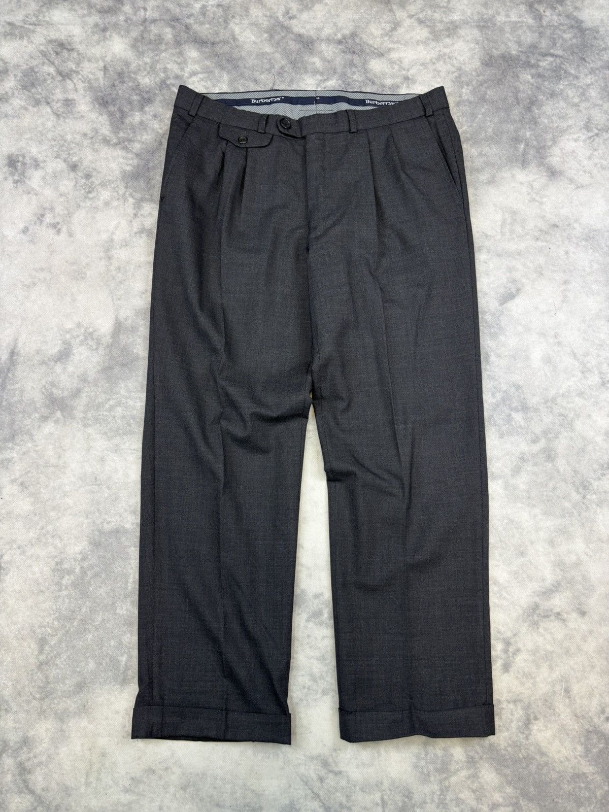 Other Vintage Burberry Wide Formal Suit Pants Pocket Old Money Size US 34 / EU 50 - 1 Thumbnail