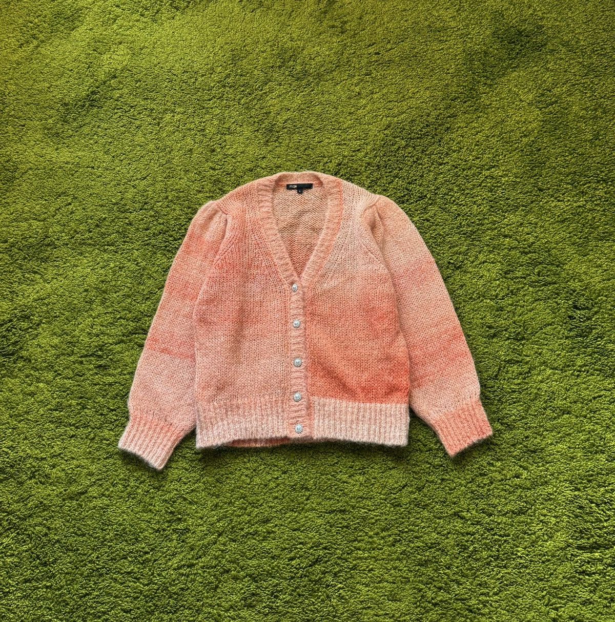 Designer × Maje 🍑 Maje fuzzy mohair oldmoney style cardigan sweater Size S / US 4 / IT 40 - 1 Thumbnail