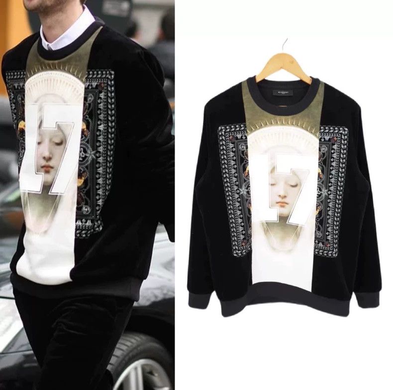 Givenchy Givenchy black velvet group dog Madonna patchwork hoodie Size US XS / EU 42 / 0 - 1 Thumbnail