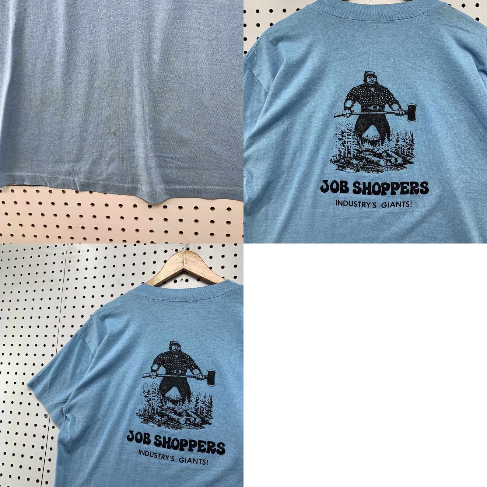 Lumberjack VINTAGE HEFT Shirt Mens XL Blue 80s Paul Bunyan Lumberjack USA Crew Neck Short Sleeve Size US XL / EU 56 / 4 - 8 Thumbnail