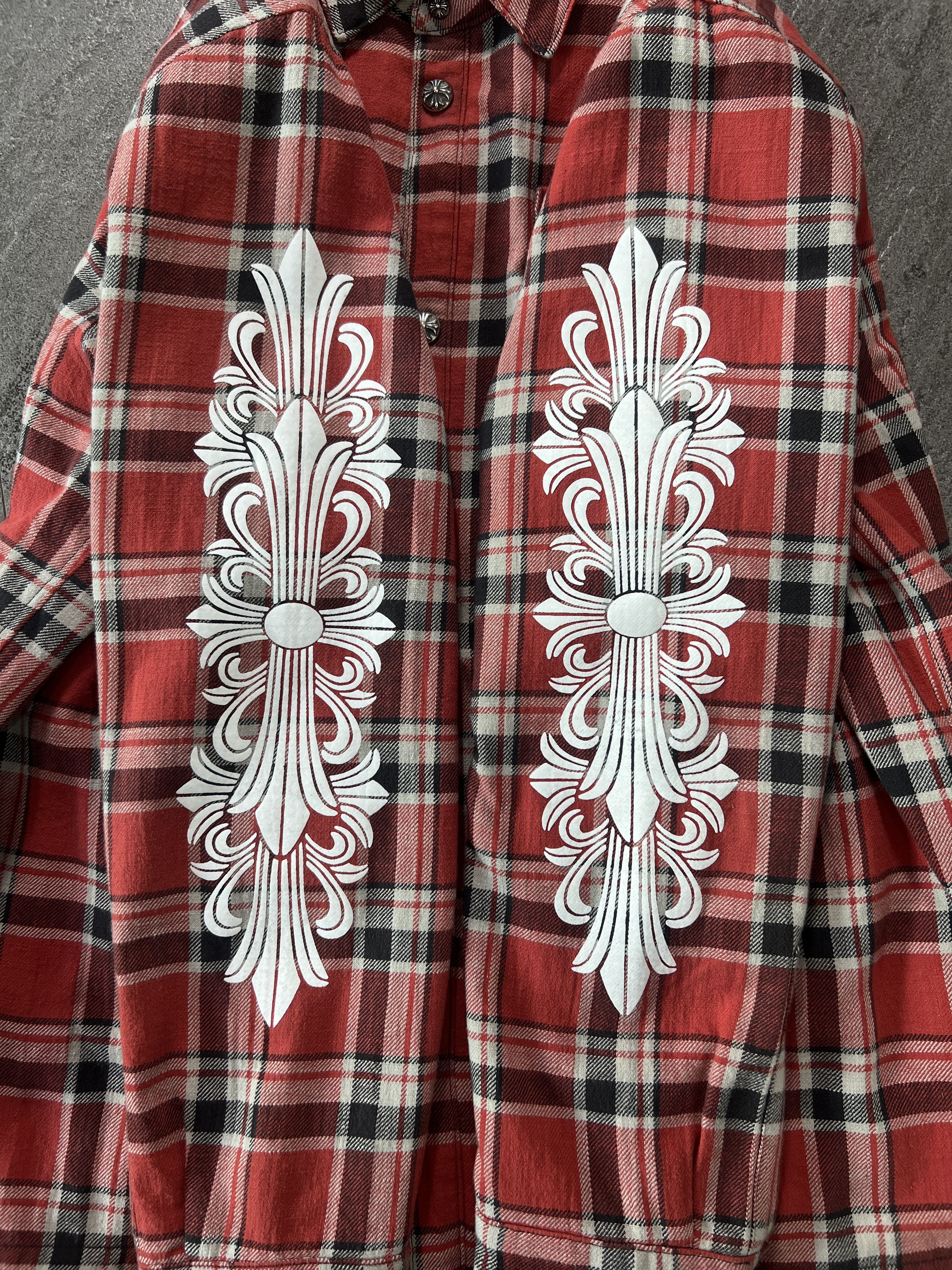 Chrome Hearts Chrome Hearts Red Plaid Cross Flannel Jacket XL Size US XL / EU 56 / 4 - 16 Thumbnail