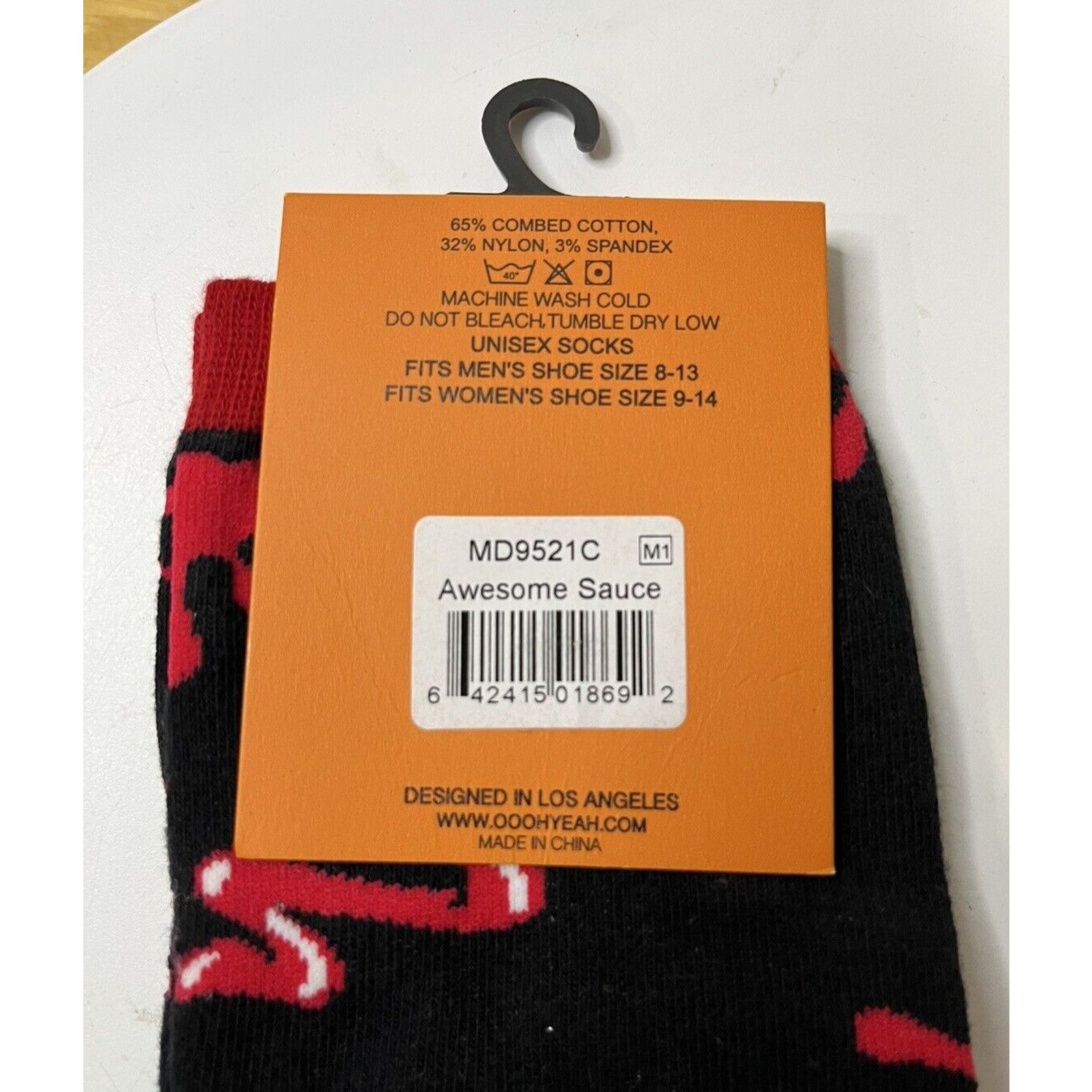 Other OOOH YEAH! Socks - Black Red, Large/X-Large SRIRACHA Unisex Size ONE SIZE - 3 Thumbnail