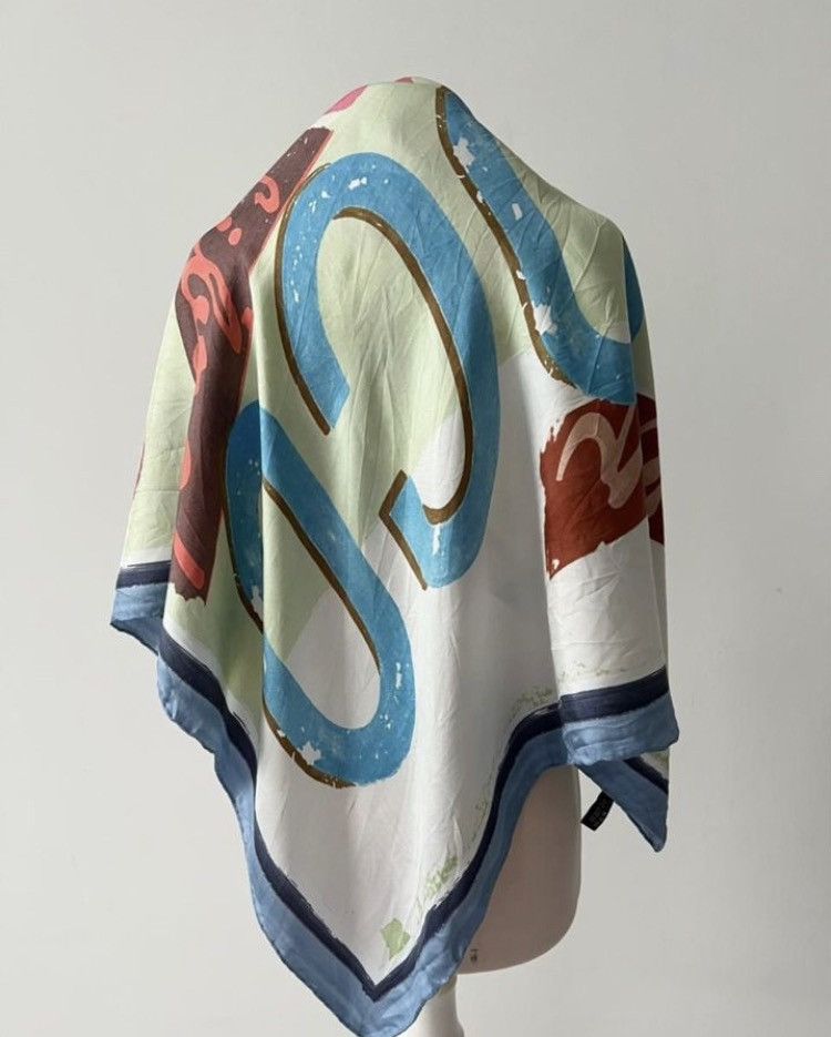 image of Chanel Silk Cozy Coco Cc Logo Cuba Handkerchief Scarf Shawl, Men's