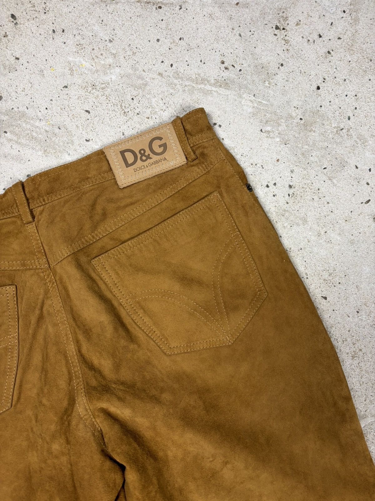 Dolce & Gabbana 2000s Dolce & Gabbana Camel Suede Leather Bootcut Pants Flar Size US 31 - 20 Thumbnail