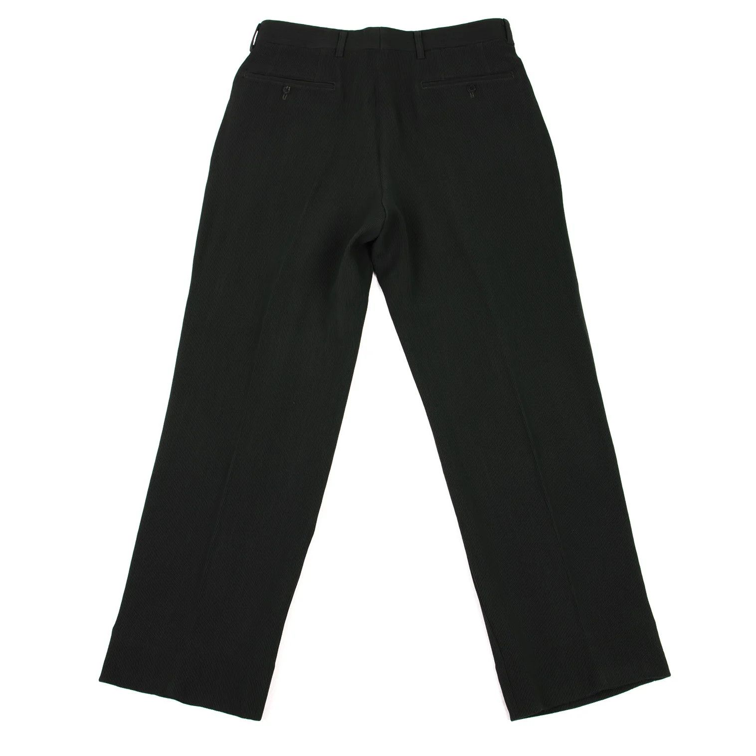 Issey Miyake Wool Two-Tuck Ribbed Pants in Deep Green XL Size US 38 / EU 54 - 10 Thumbnail