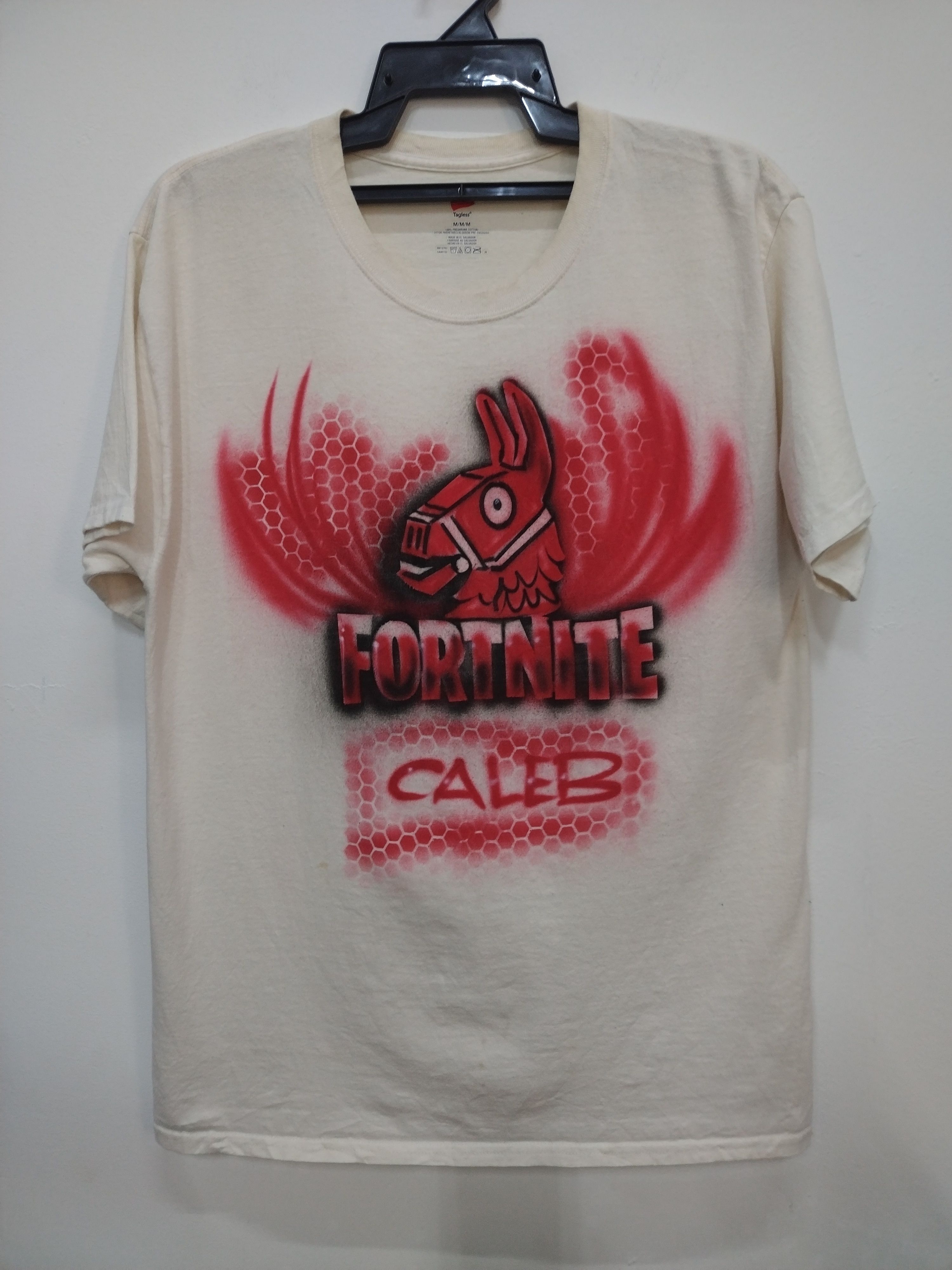 Hanes × The Game Airbrush red honeycomb hexagon design Fortnite Caleb Hanes T Size US M / EU 48-50 / 2 - 1 Thumbnail
