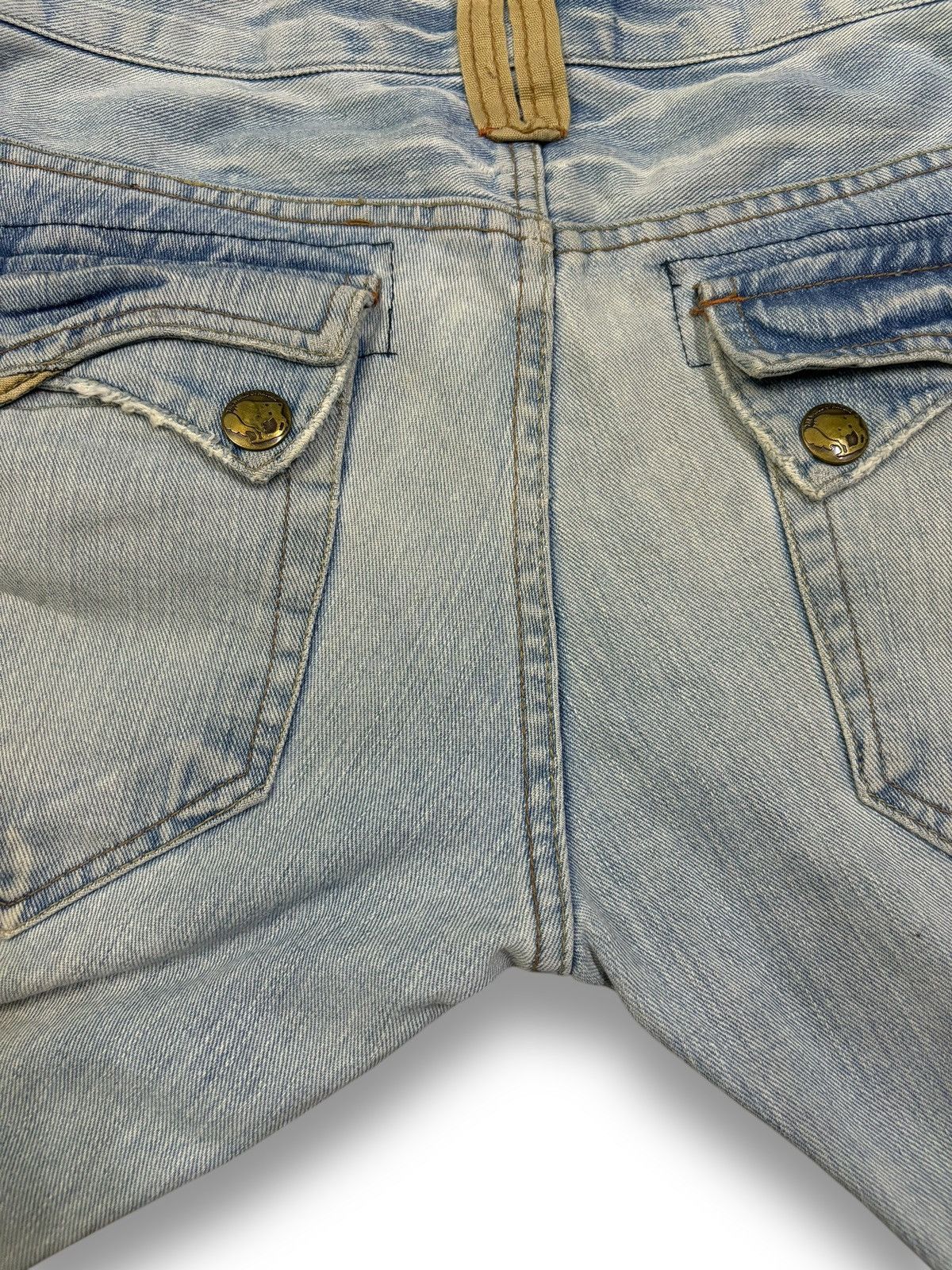 If Six Was Nine Vintage Japanese Brand Mud Wash Flare Fray Leg Grunge Jeans Size US 32 / EU 48 - 15 Thumbnail