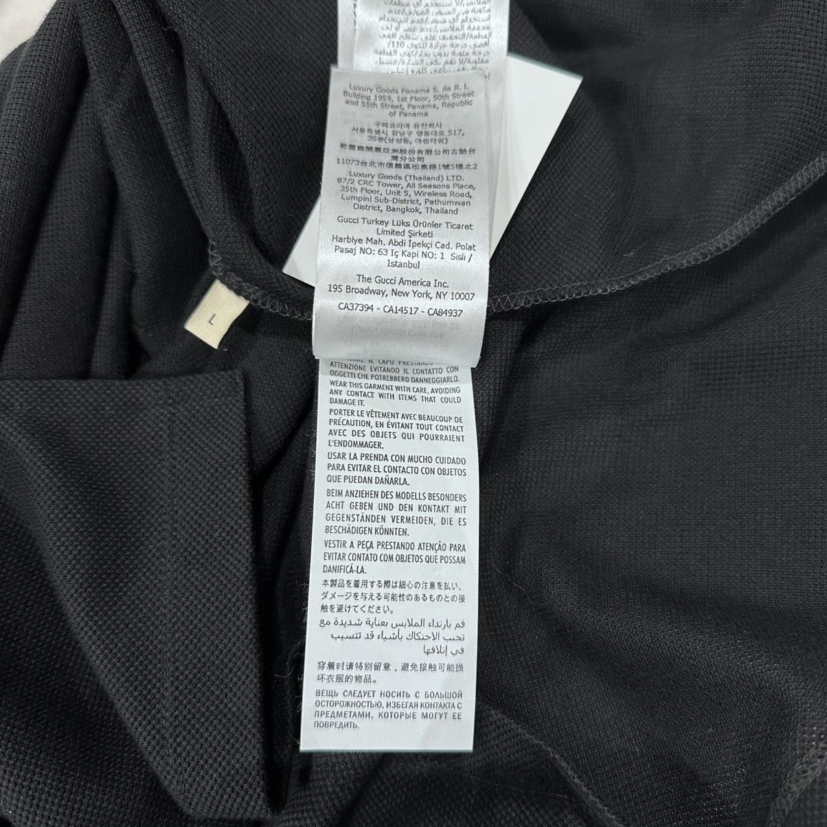 Gucci GUCCI BLACK INTERLOCKING GG POCKET POLO SIZE LARGE Size US L / EU 52-54 / 3 - 8 Thumbnail