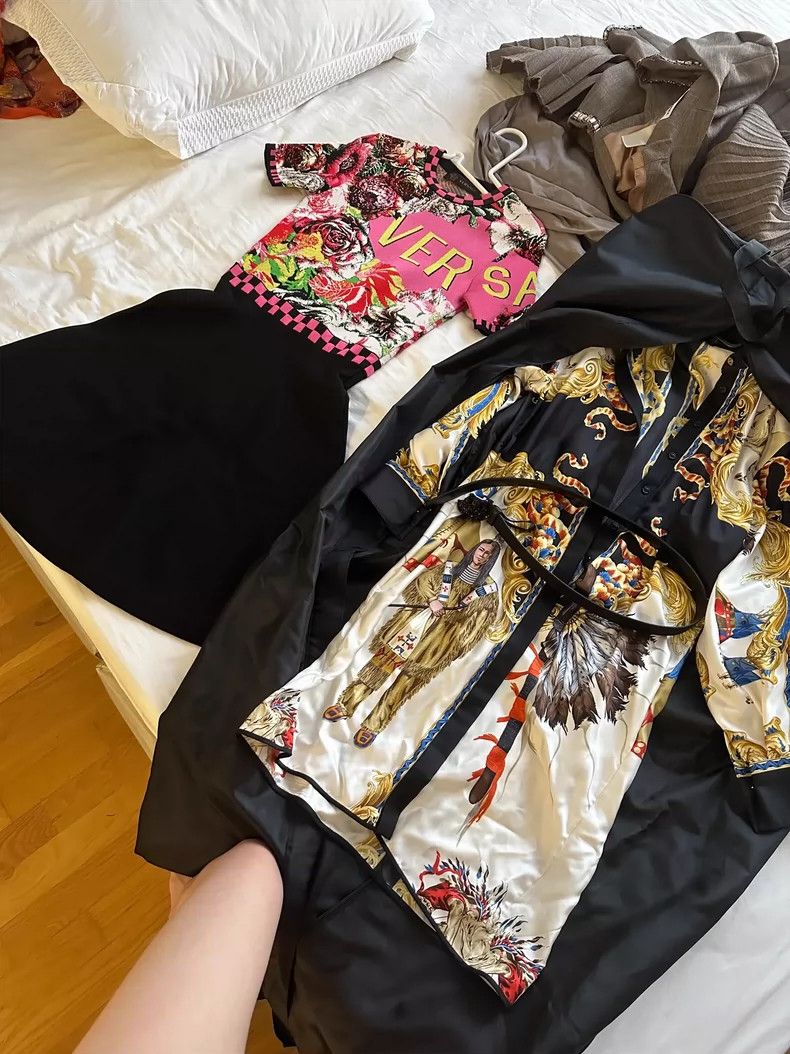 Versace Versace Silk Printed Shirt Dress - dmc Size US 36 / EU 52 - 1 Thumbnail