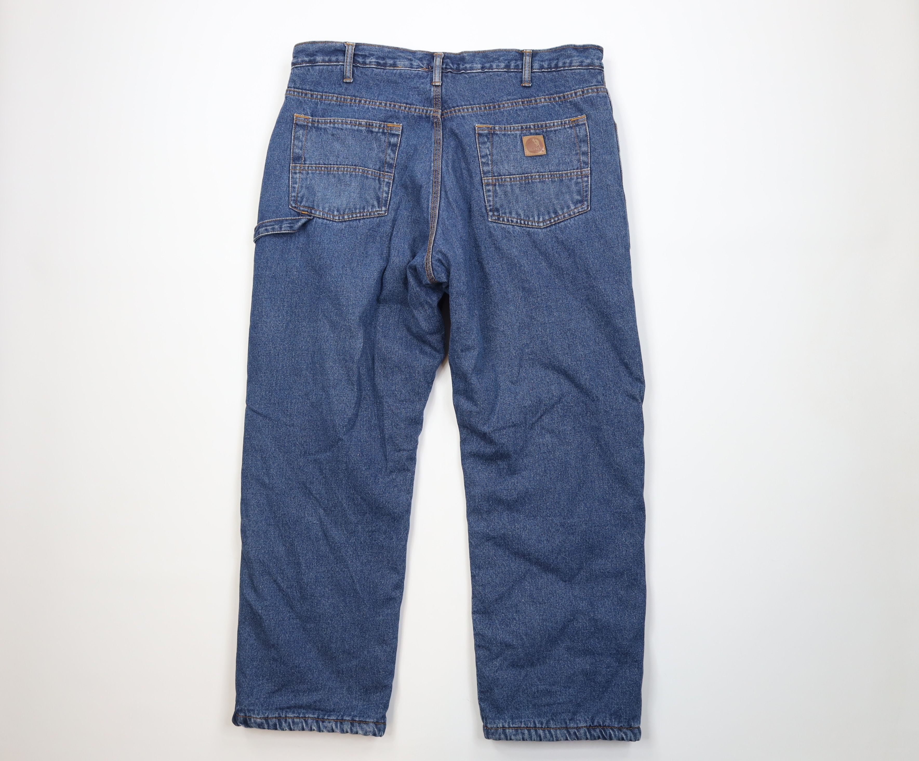 Vintage Vintage Y2K Streetwear Lined Wide Leg Dungaree Denim Jeans Size US 36 / EU 52 - 10 Thumbnail