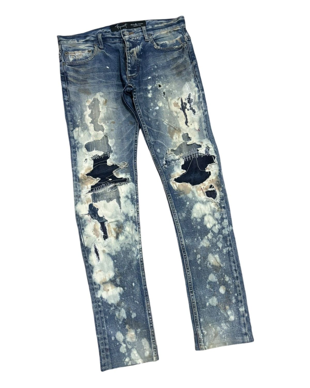 Fagassent Toshiki Aoki 🔥 Fagassent Toshiki Aoki RIPPED PATCHWORK DISTRESSED DENIM Size US 33 - 5 Thumbnail