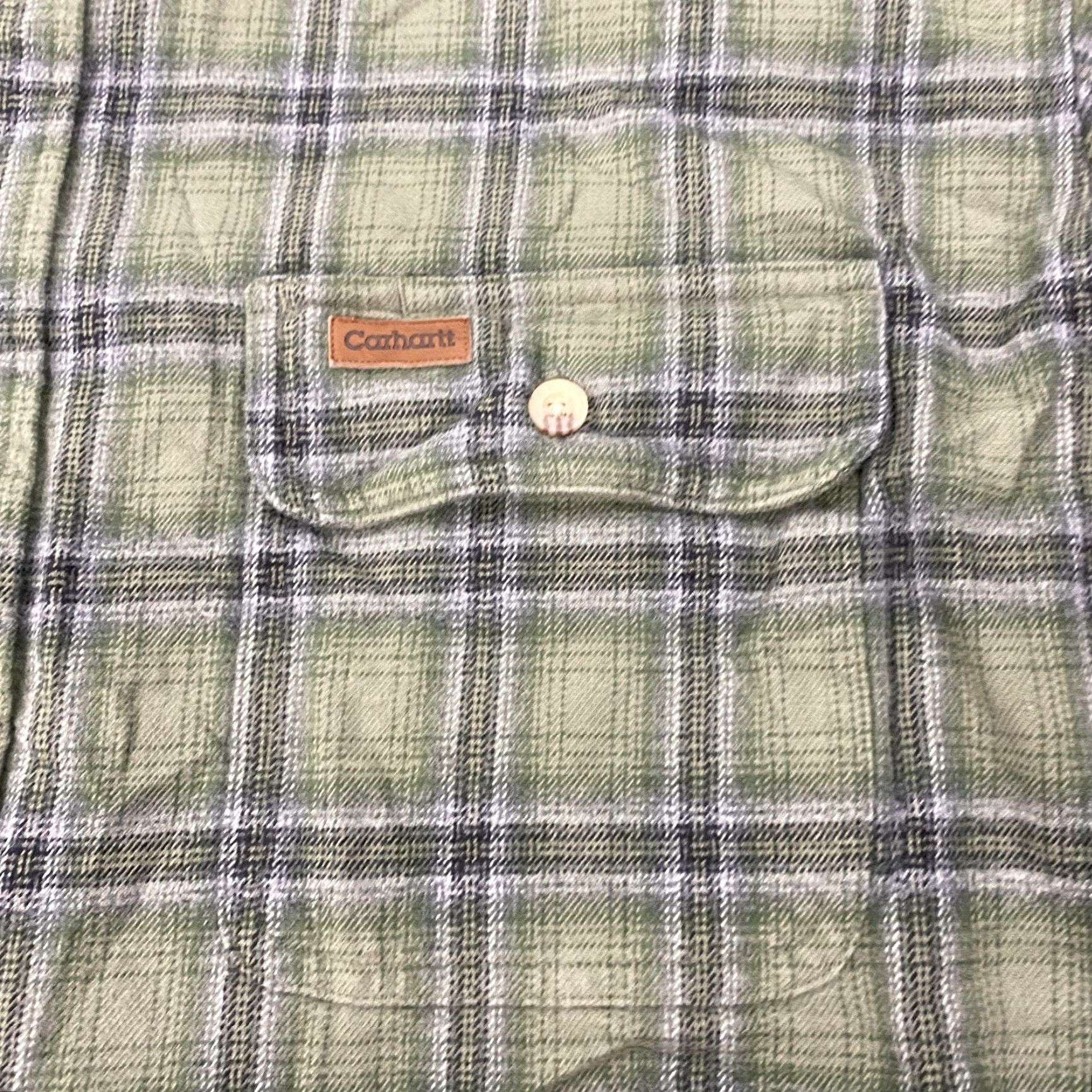 Carhartt Carhartt Shirt Mens Large Green Plaid Flannel Button-Up Long Sleeve S138LDN Size US L / EU 52-54 / 3 - 2 Thumbnail