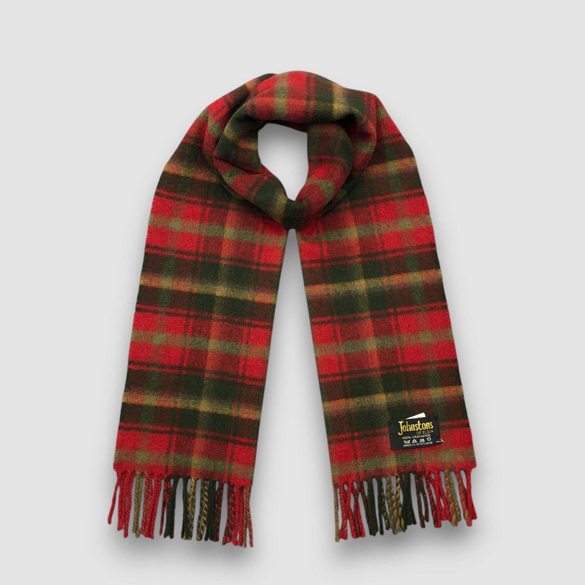 Johnstons Of Elgin Vintage Johnstons of Elgin Scarf Muffler Tartan Wool Scarves Size ONE SIZE - 1 Thumbnail