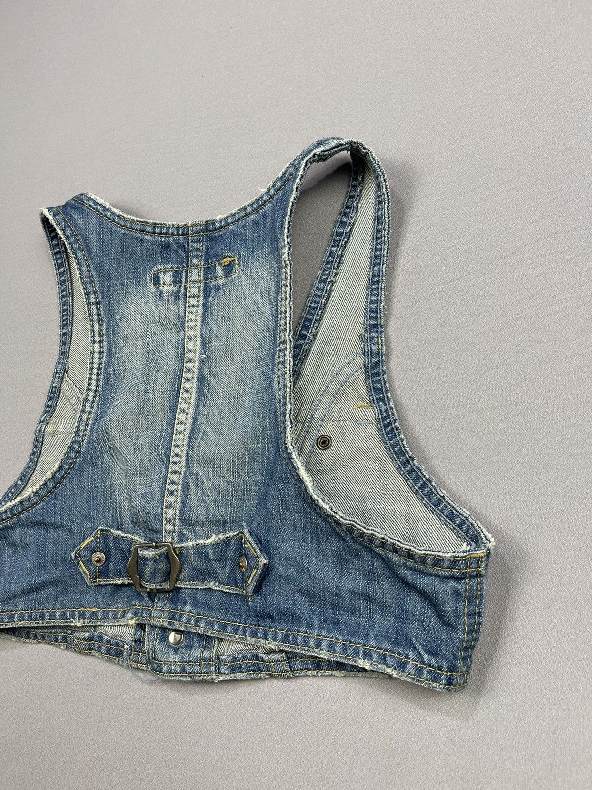 If Six Was Nine RARE🔥 Vintage HOTCHKISS Stylish Denim Bra Tank Tops Size XS / US 0-2 / IT 36-38 - 6 Thumbnail